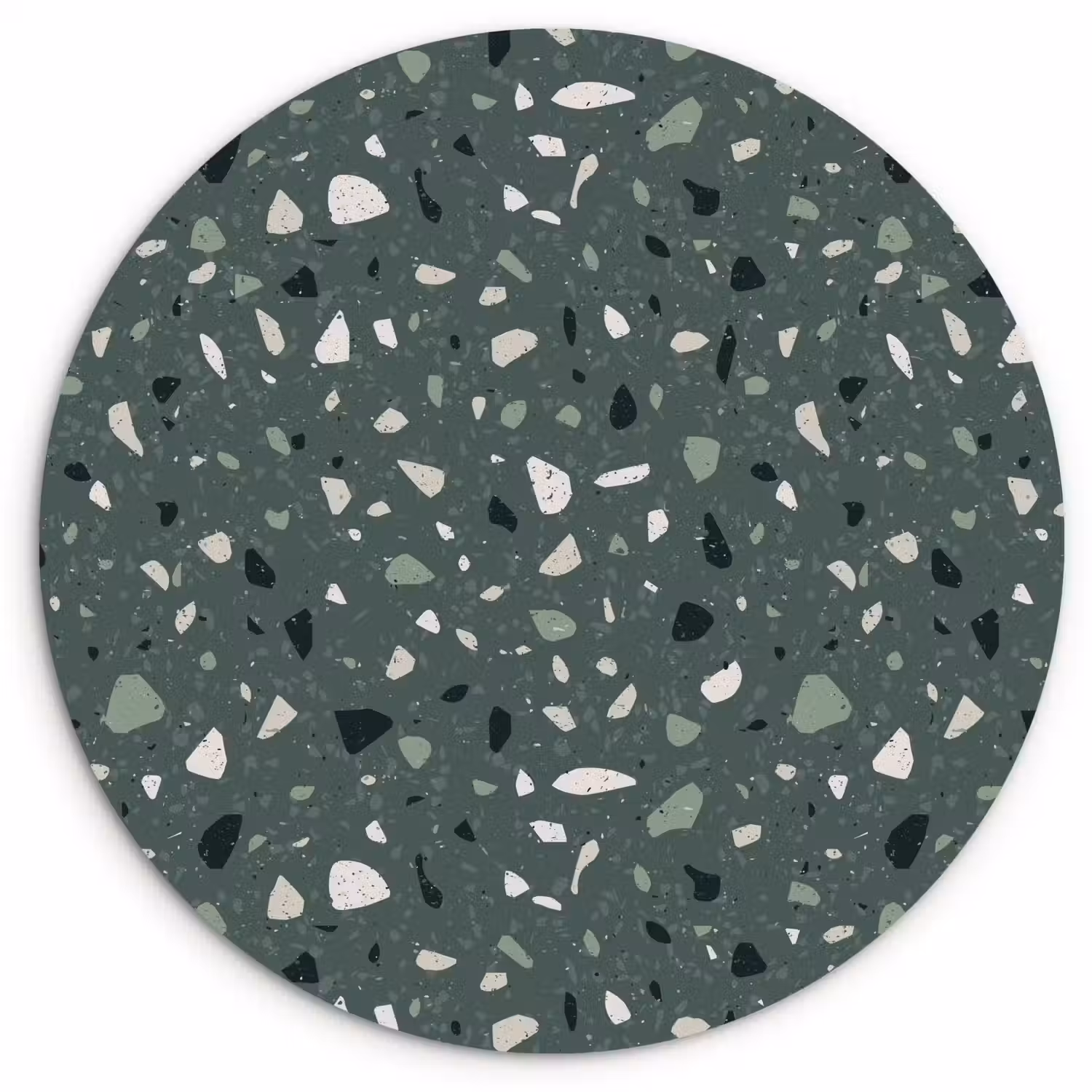 Terrazzo - Patroon - Kleurrijk - Groen Wandcirkel kunststof plaat 5mm dik klein 188 -3d