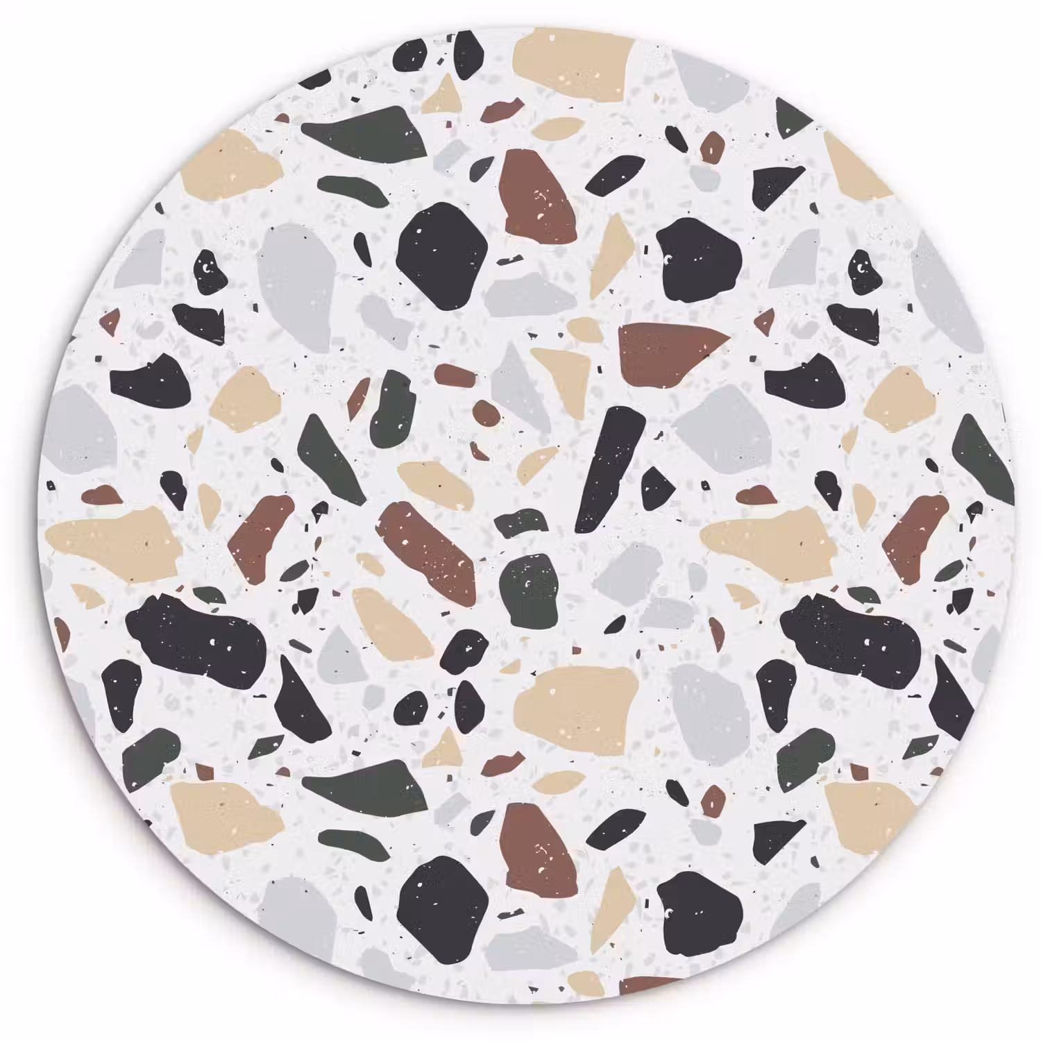 Terrazzo - Patroon - Kleurrijk - Klei Wandcirkel kunststof plaat 5mm dik klein 188 -3d