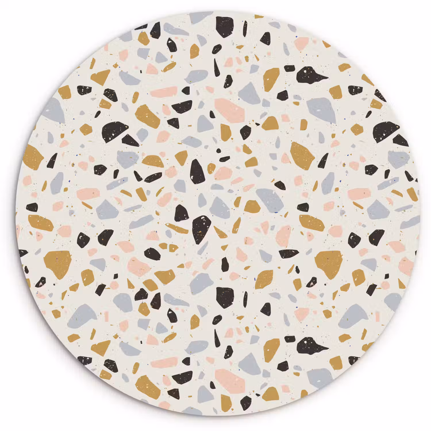 Terrazzo - Patroon - Neutraal - Zacht - Multi Wandcirkel kunststof plaat 5mm dik klein 188 -3d