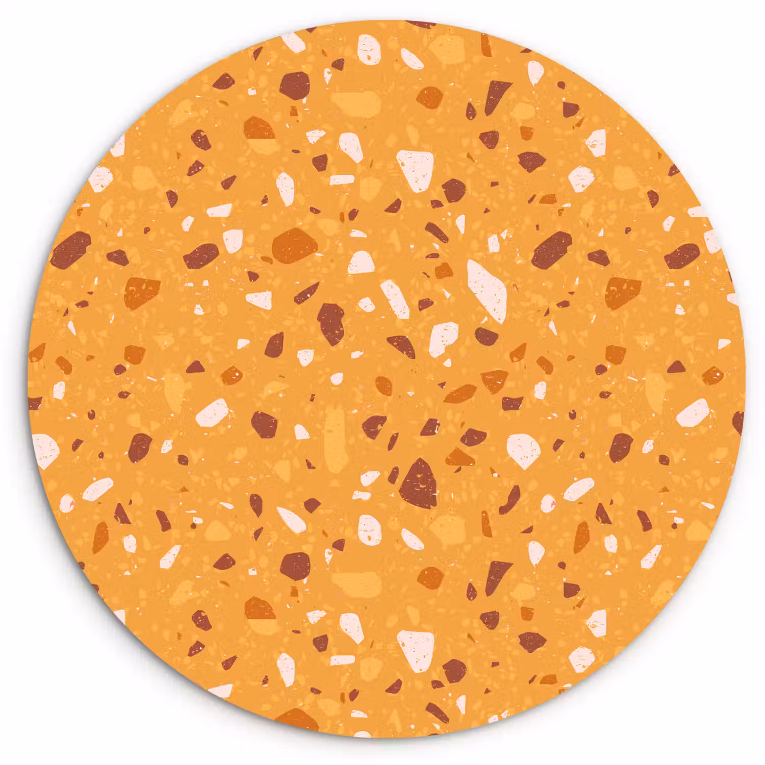 Terrazzo - Patroon - Okergeel Wandcirkel kunststof plaat 5mm dik klein 188 -3d