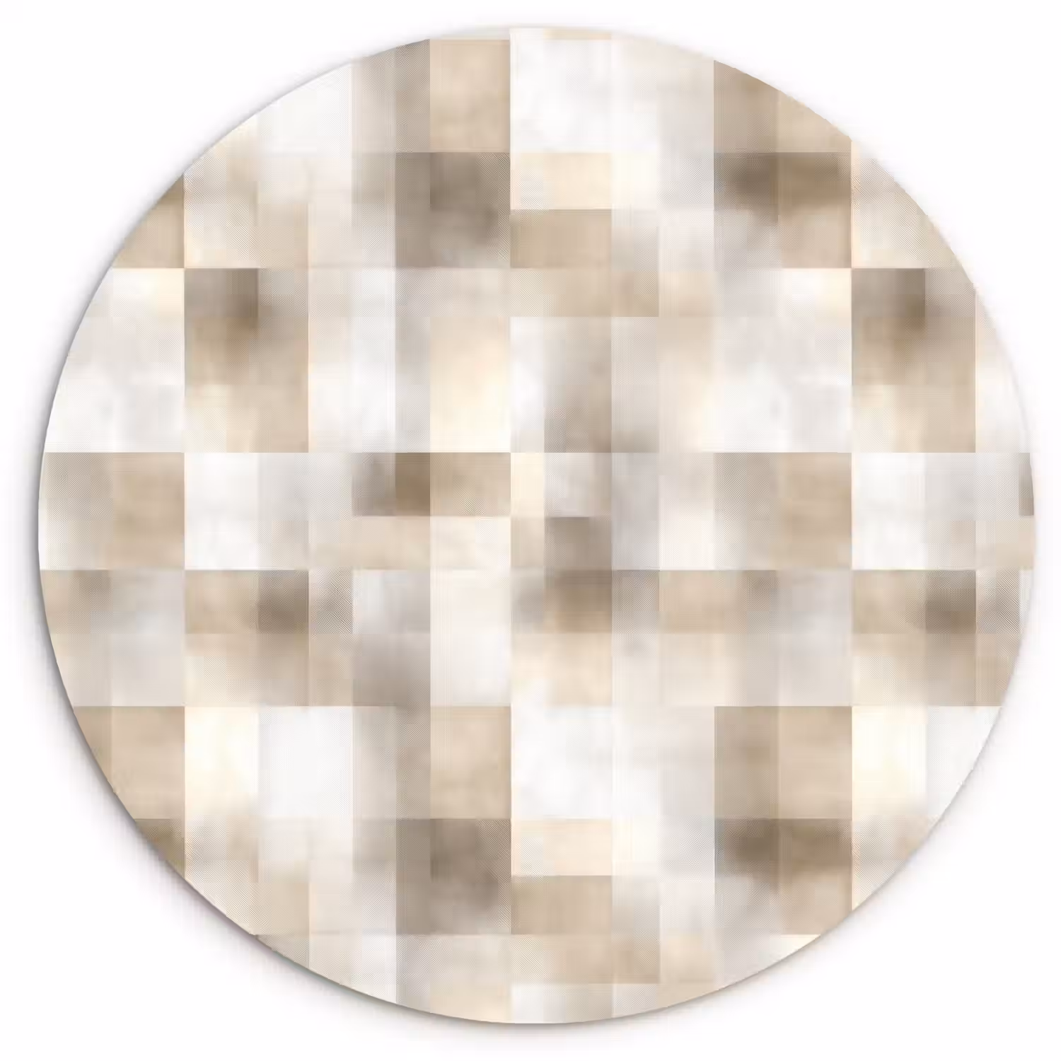 Textuur - Linnen - Beige Wandcirkel kunststof plaat 5mm dik klein 188 -3d