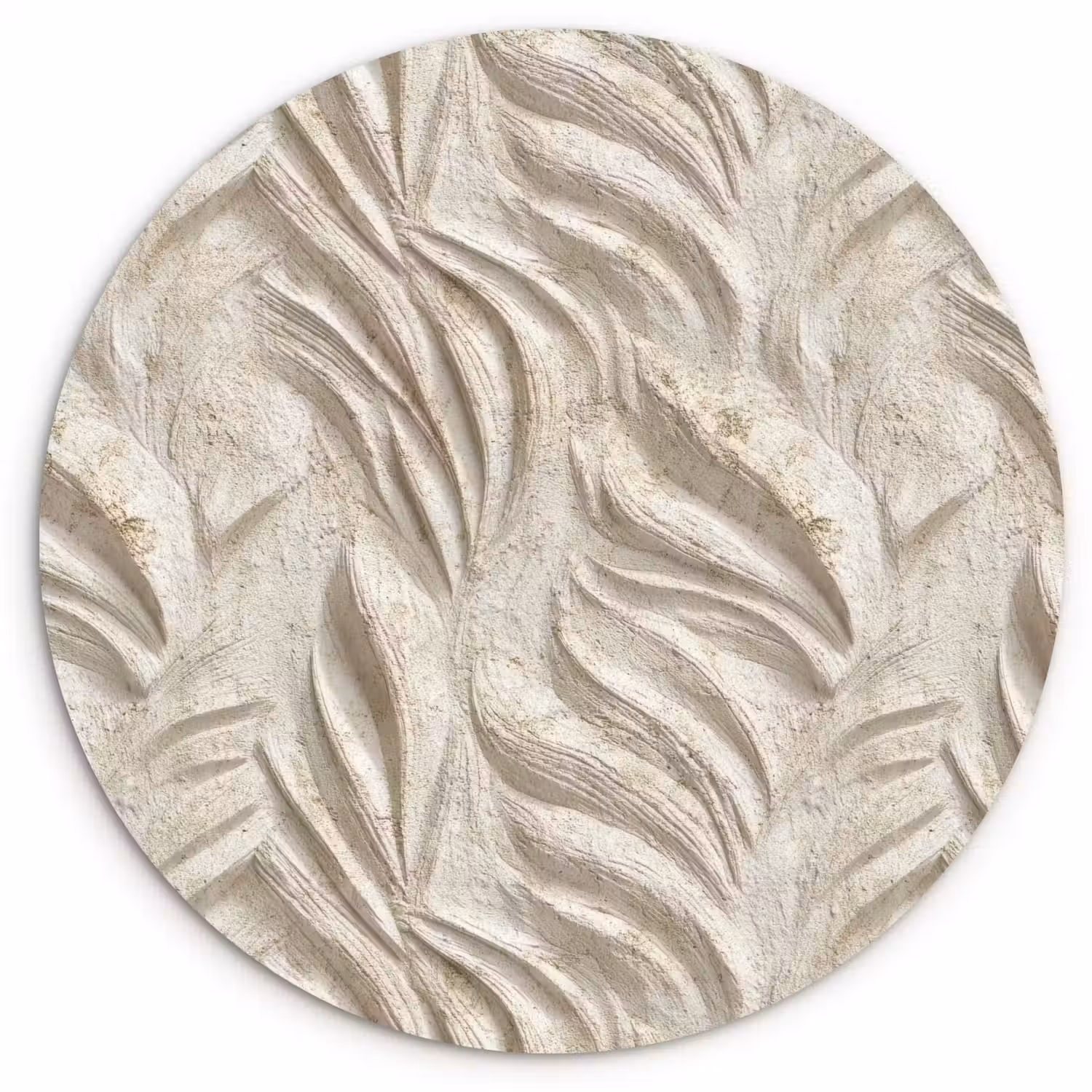 Textuur - Reliëf - Beige Wandcirkel kunststof plaat 5mm dik klein 188 -3d