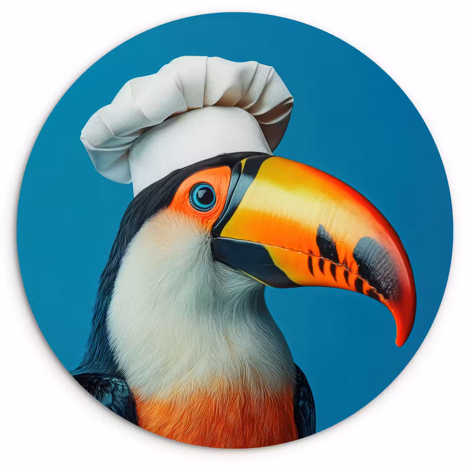 Toekan - Papegaai - Vogel - Koksmuts Wandcirkel kunststof plaat 5mm dik klein -3d