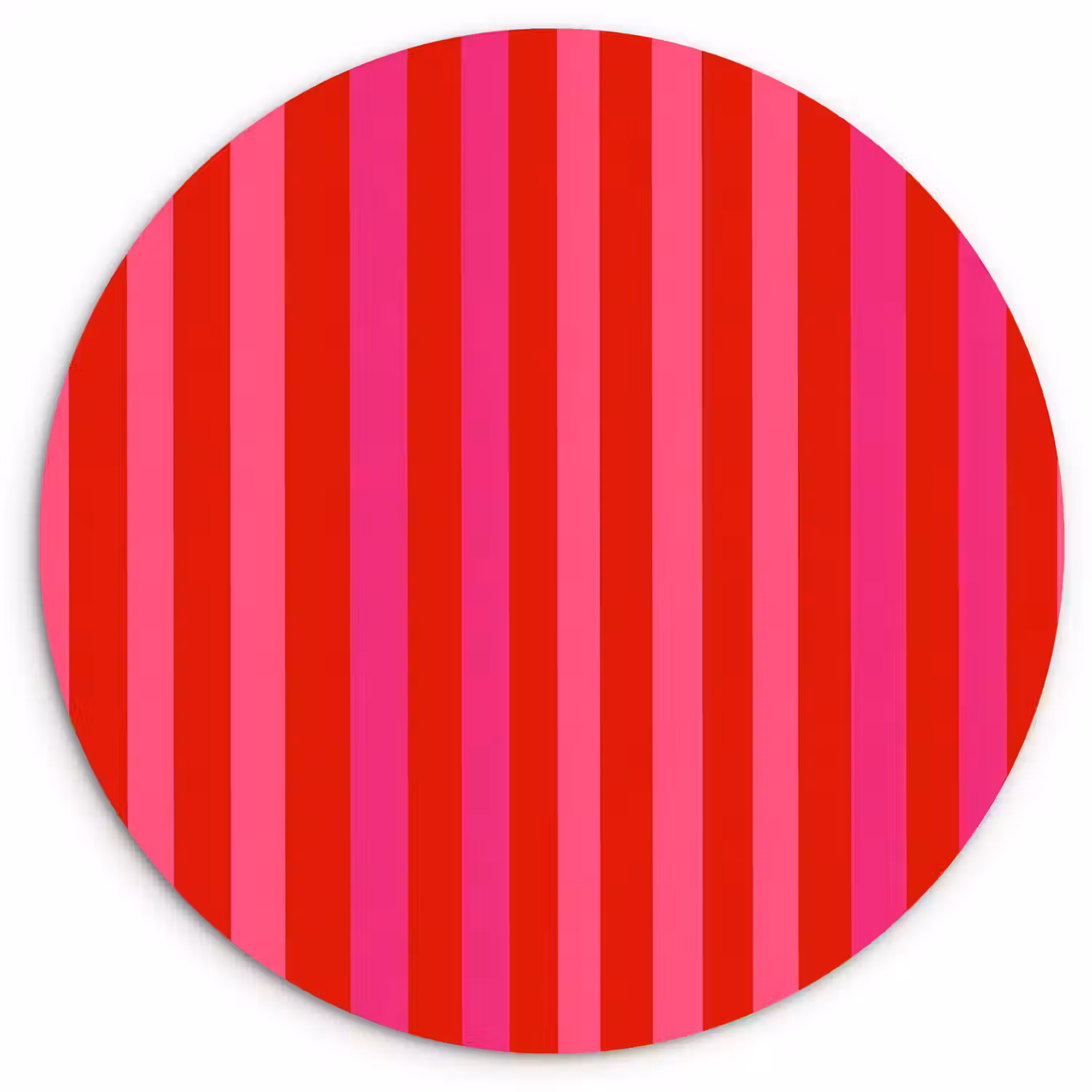 Verticaal - Strepen - Roze Wandcirkel kunststof plaat 5mm dik klein 188 -3d