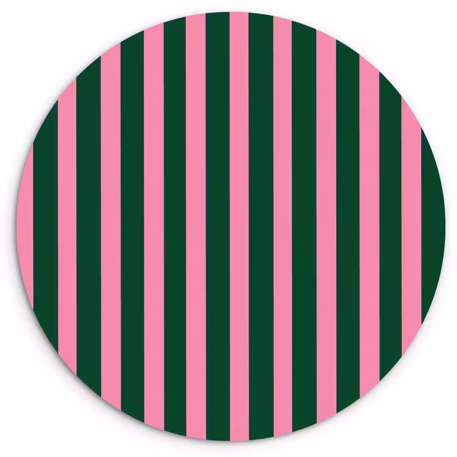 Verticale strepen - Groen - Roze Wandcirkel kunststof plaat 5mm dik klein 188 -3d