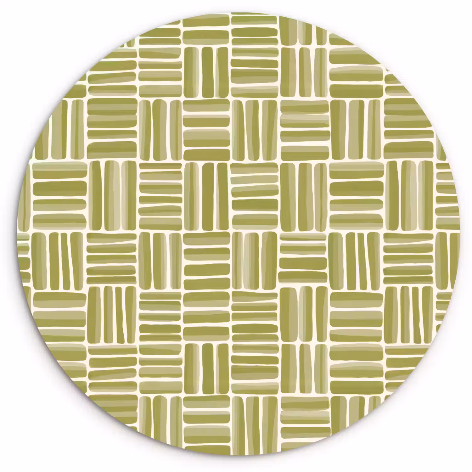 Vlecht - Patroon - Groen Wandcirkel kunststof plaat 5mm dik klein 188 -3d