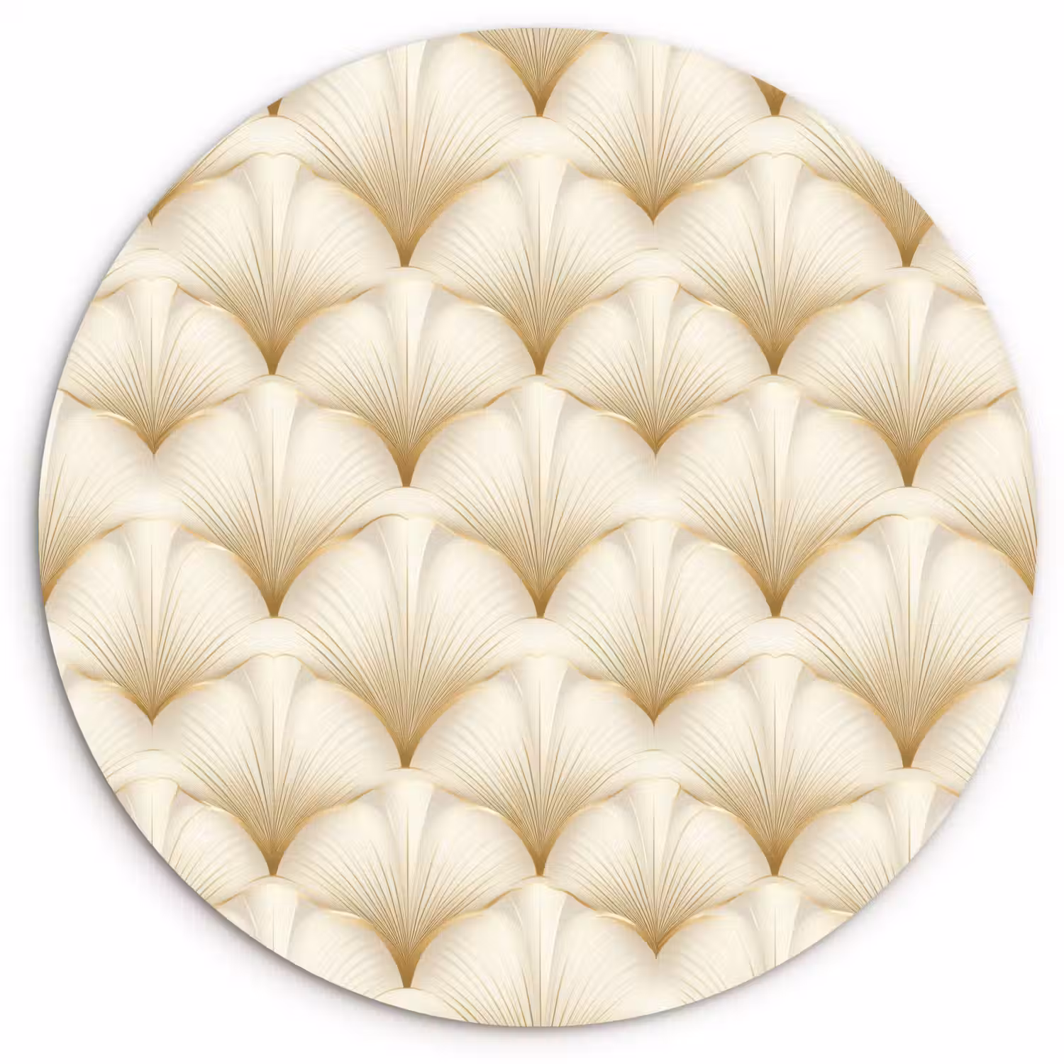 Waaier - Motief - Goud Wandcirkel kunststof plaat 5mm dik klein 188 -3d