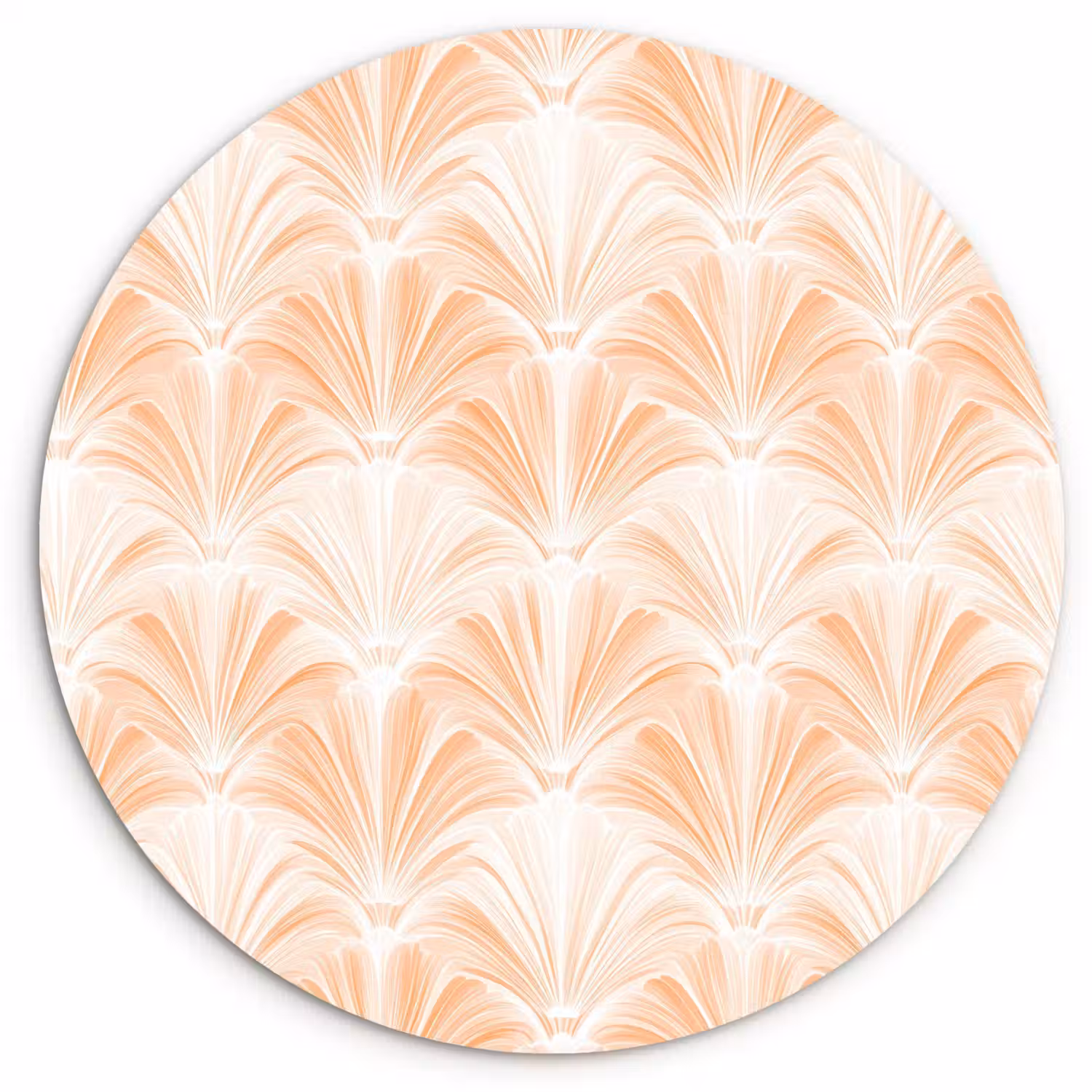 Waaier - Patroon - Perzik Wandcirkel kunststof plaat 5mm dik klein 188 -3d