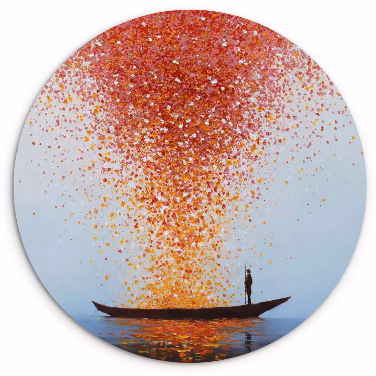Wolk - Confetti - Boot - Wateroppervlakte Wandcirkel kunststof plaat 5mm dik klein -3d