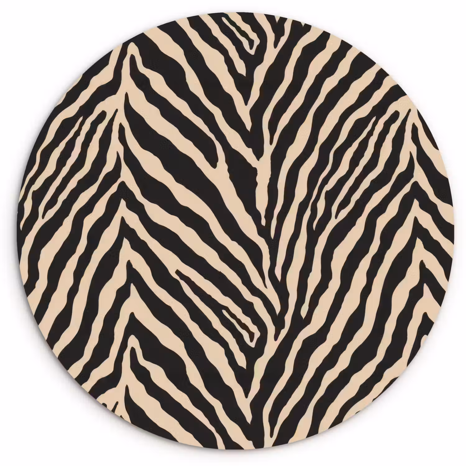 Zebra - Klassiek - Zwart Wandcirkel kunststof plaat 5mm dik klein 188 -3d