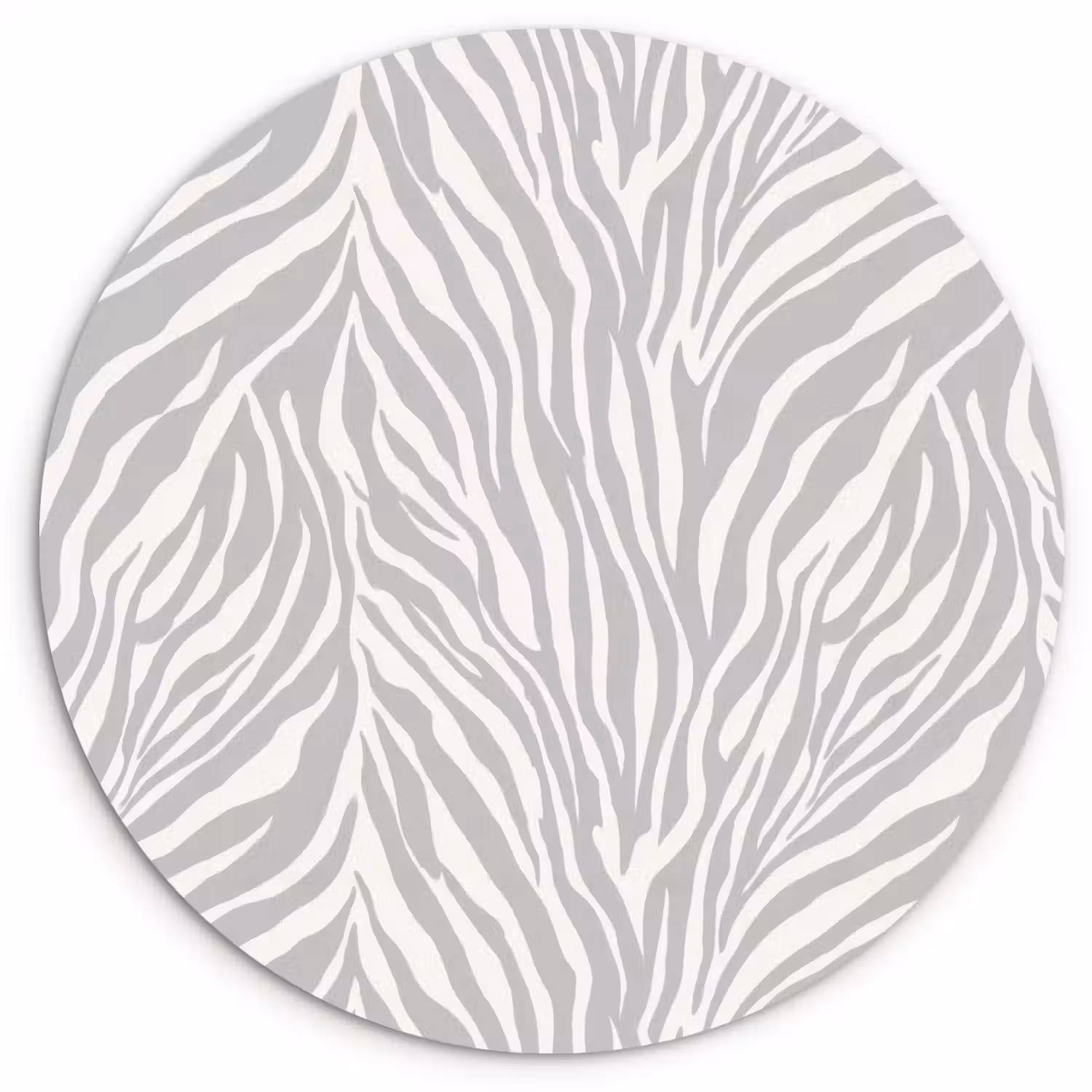 Zebra - Motief - Grijs Wandcirkel kunststof plaat 5mm dik klein 188 -3d