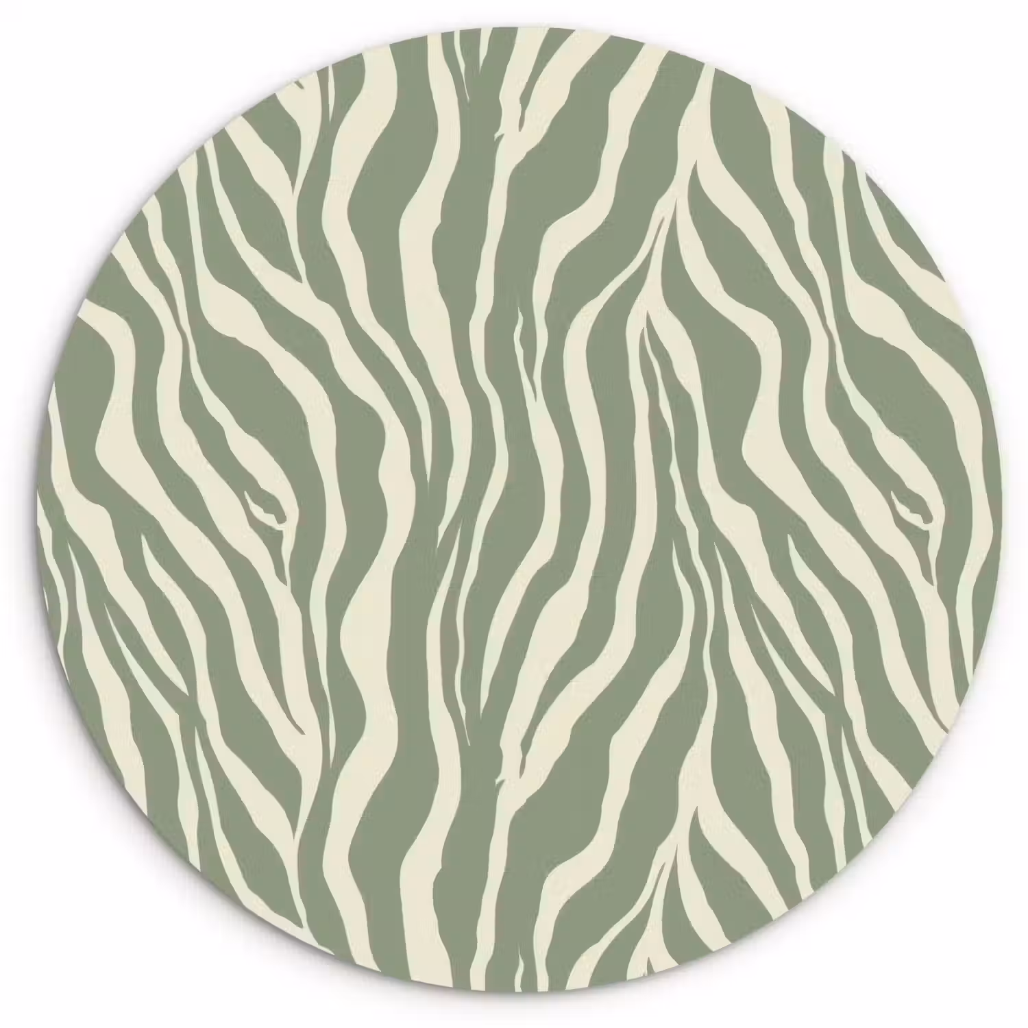 Zebra - Motief - Groen Wandcirkel kunststof plaat 5mm dik klein 188 -3d