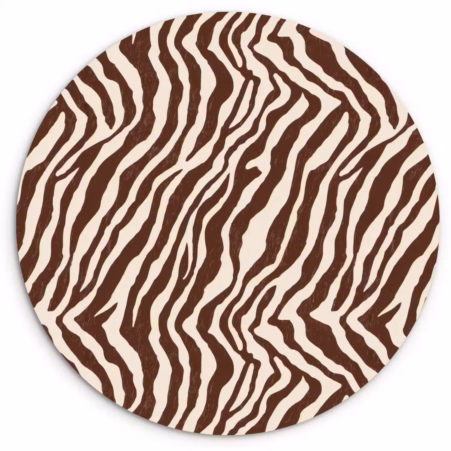 Zebra - Patroon - Zwart - Wit Wandcirkel kunststof plaat 5mm dik klein 188 -3d
