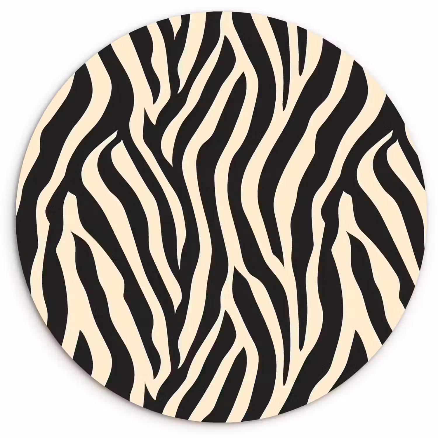 Zebra - Print - Klassiek - Zwart Wandcirkel kunststof plaat 5mm dik klein 188 -3d