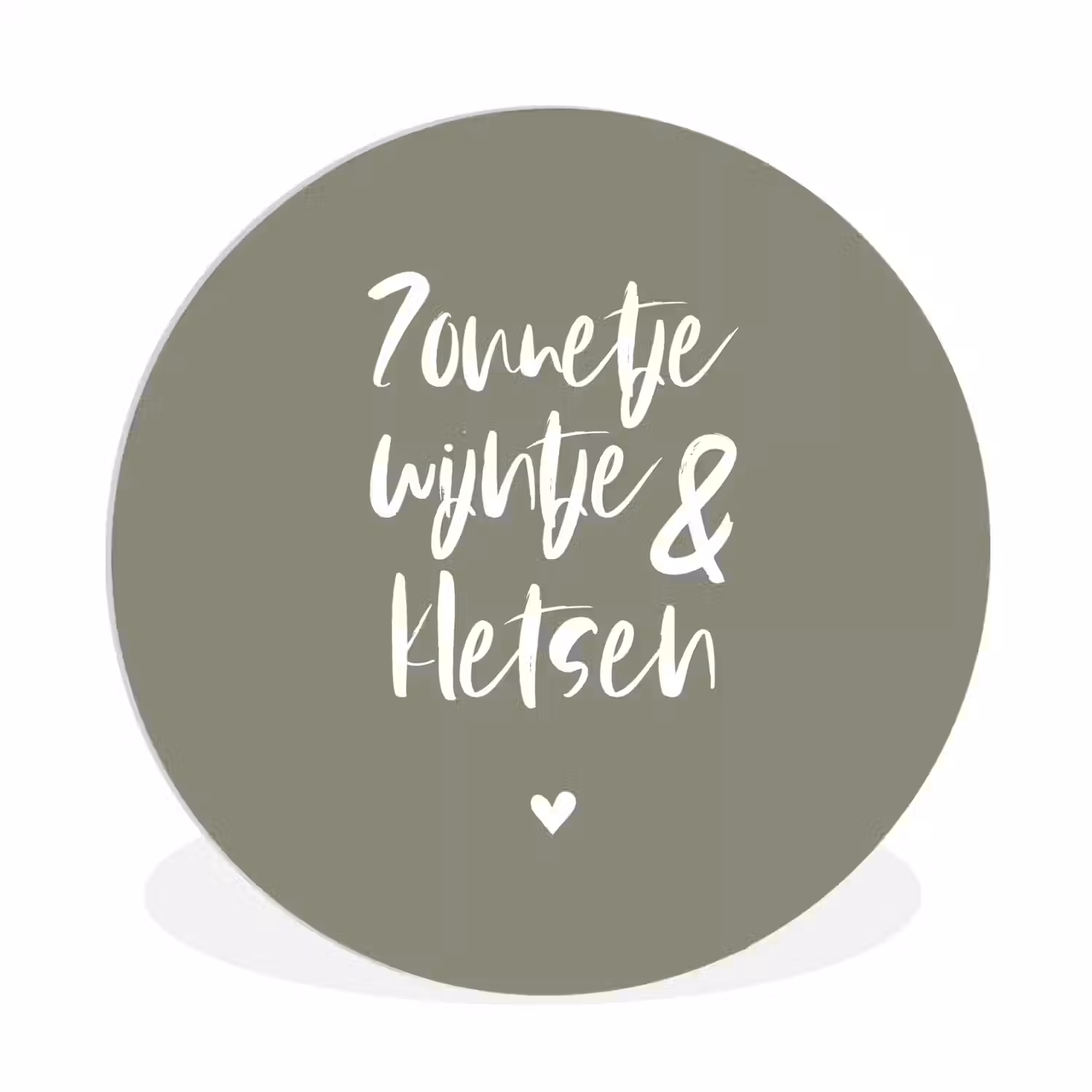 Zomer - Tekst - Zonnetje, wijntje & kletsen - Quotes Wandcirkel kunststof plaat 5mm dik klein -3d