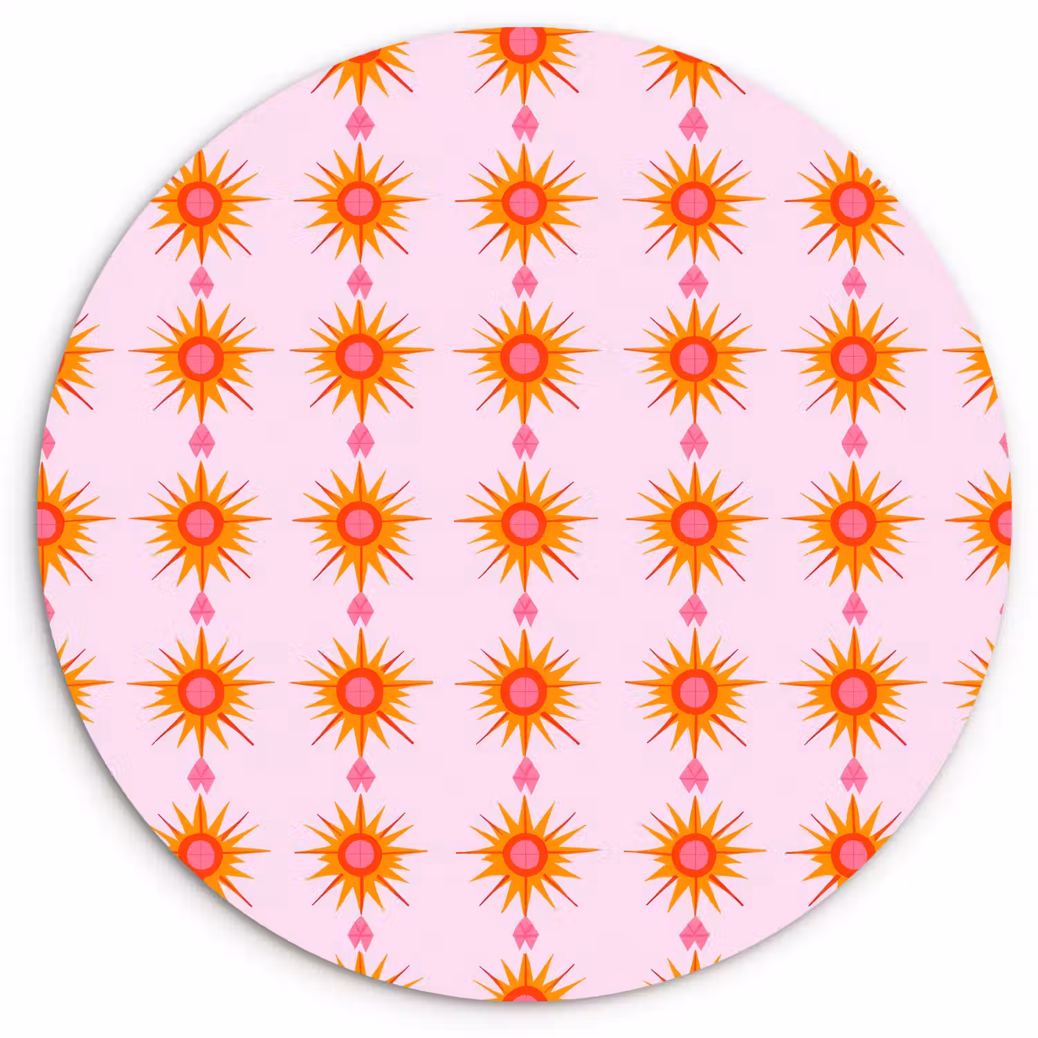 Zon - Motief - Roze Wandcirkel kunststof plaat 5mm dik klein 188 -3d