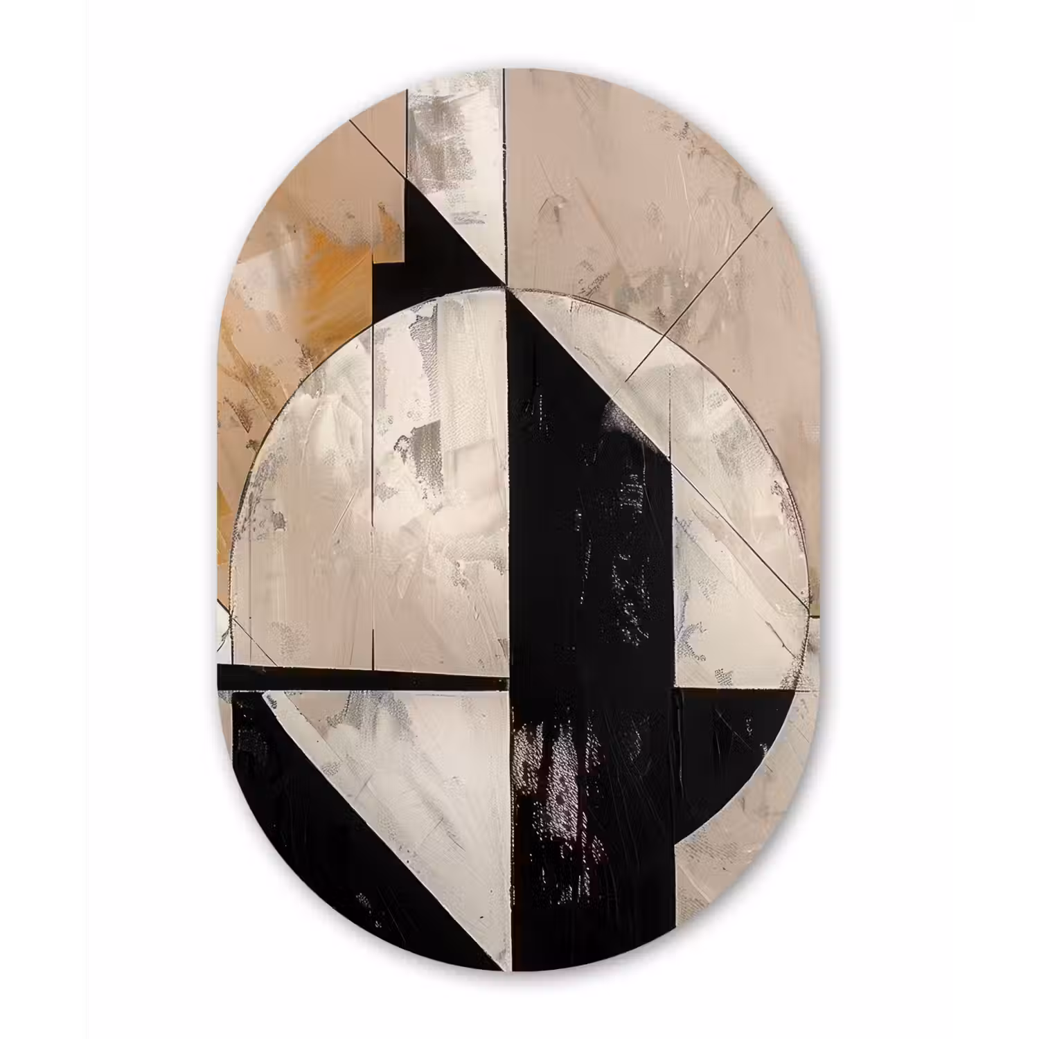Abstract - Modern - Geometrisch - Pastel Wandcirkel Ovaal Forex klein -3d