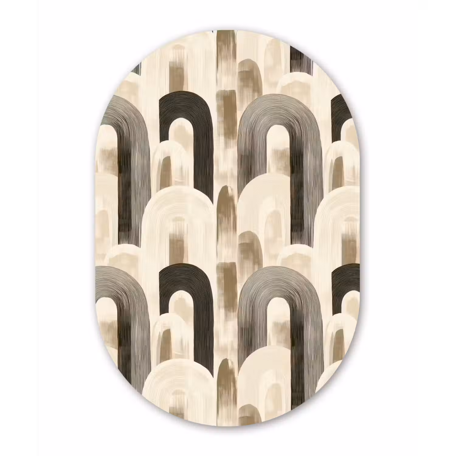 Abstract - Patroon - Bogen Wandcirkel Ovaal Forex klein 630 -3d
