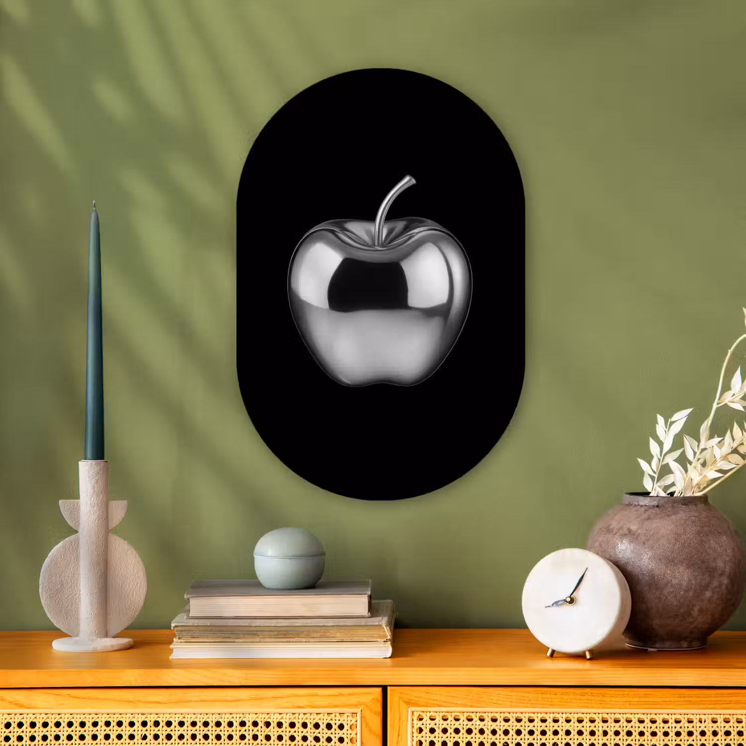 Appel - Metallic - Symmetrisch Wandcirkel Ovaal Forex klein -sfeer2