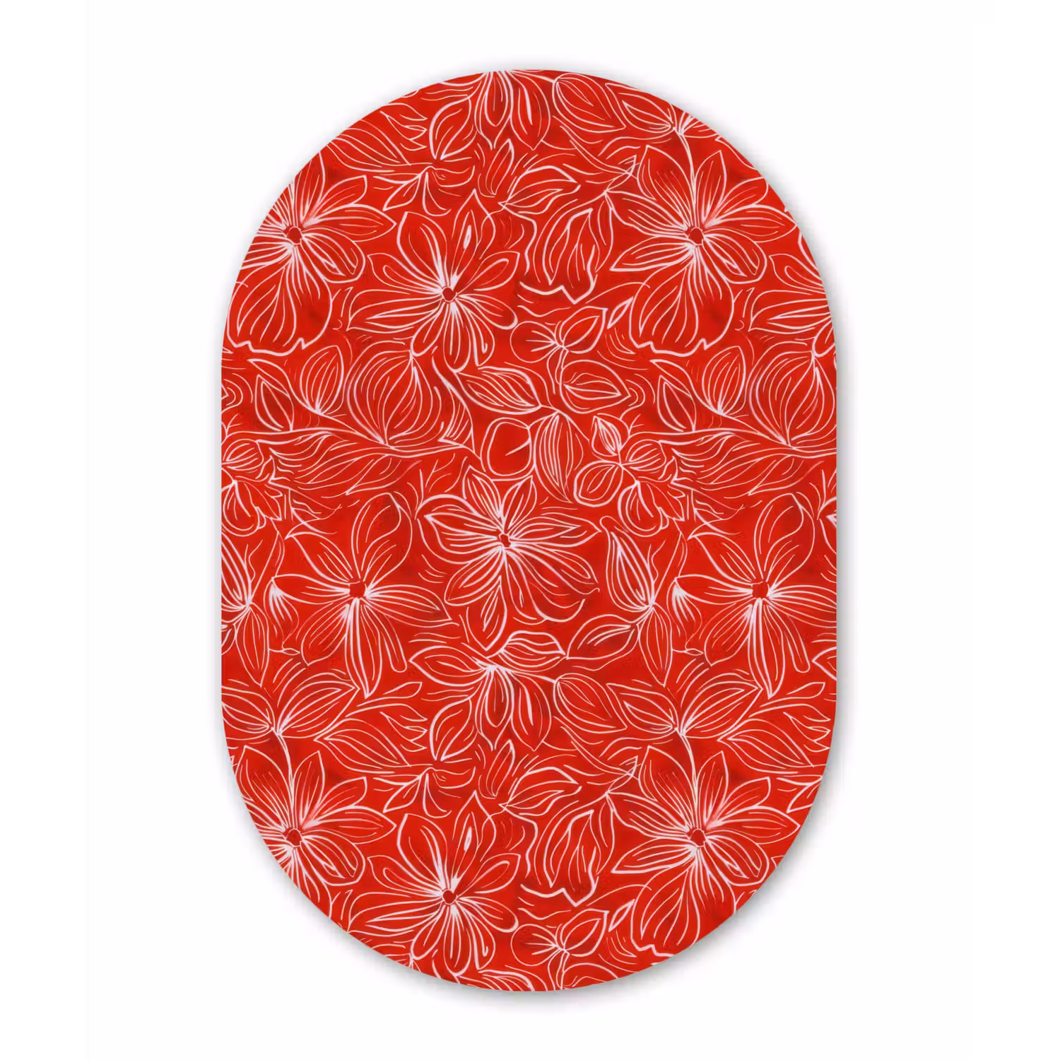 Bloemen - Patroon - Rood Wandcirkel Ovaal Forex klein 630 -3d