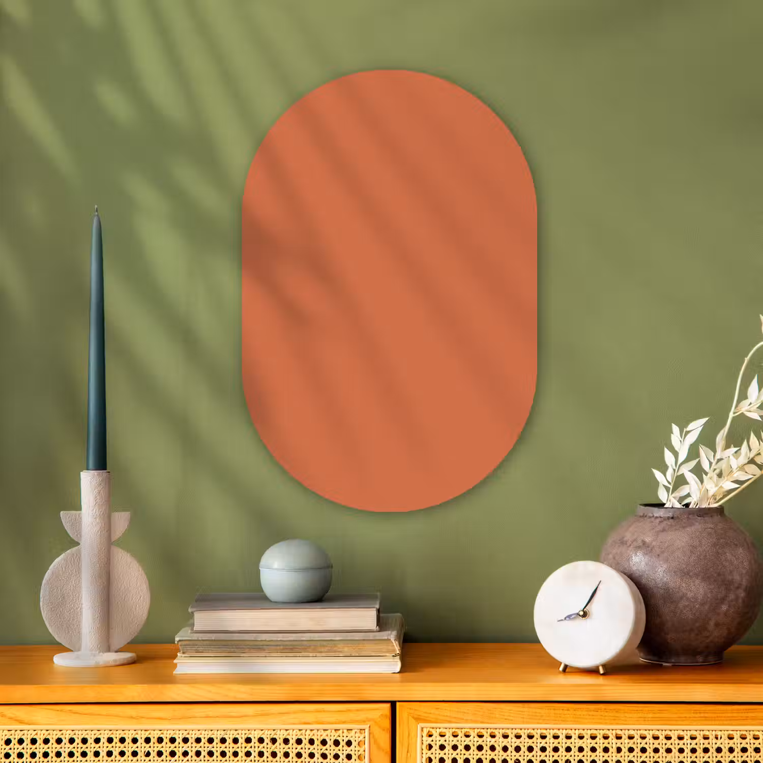 Classic - Terracotta - Oranje Wandcirkel Ovaal Forex klein 630 -sfeer2