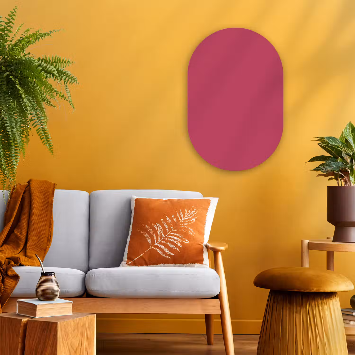 Deep - Berry - Rood Wandcirkel Ovaal Forex klein 630 -sfeer4