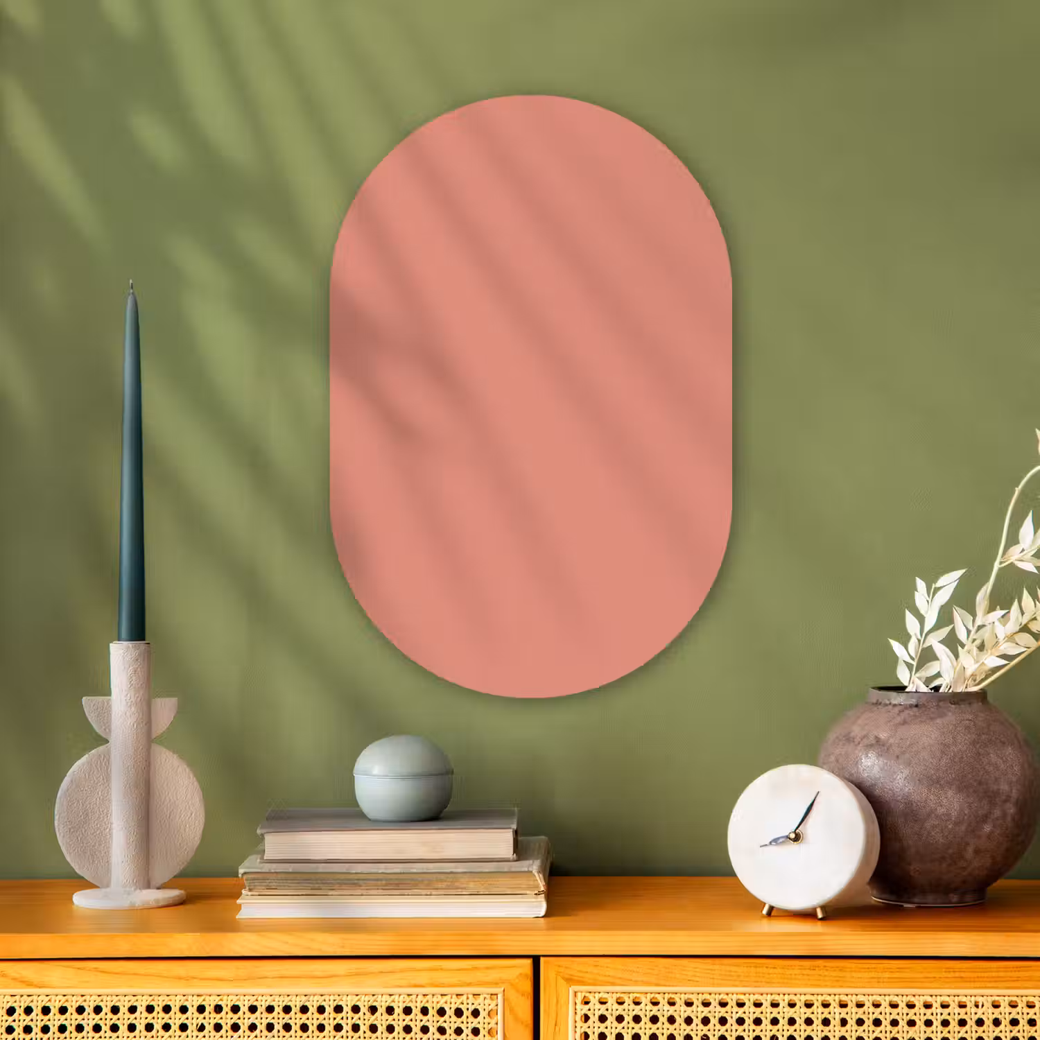 Earthy - Rose - Koraal Wandcirkel Ovaal Forex klein 630 -sfeer2
