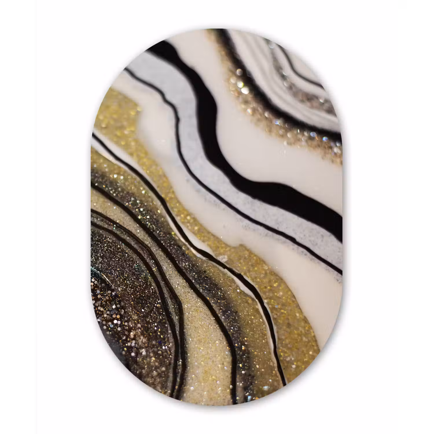 Edelsteen - Abstract - Marmer - Natuur Wandcirkel Ovaal Forex klein -3d