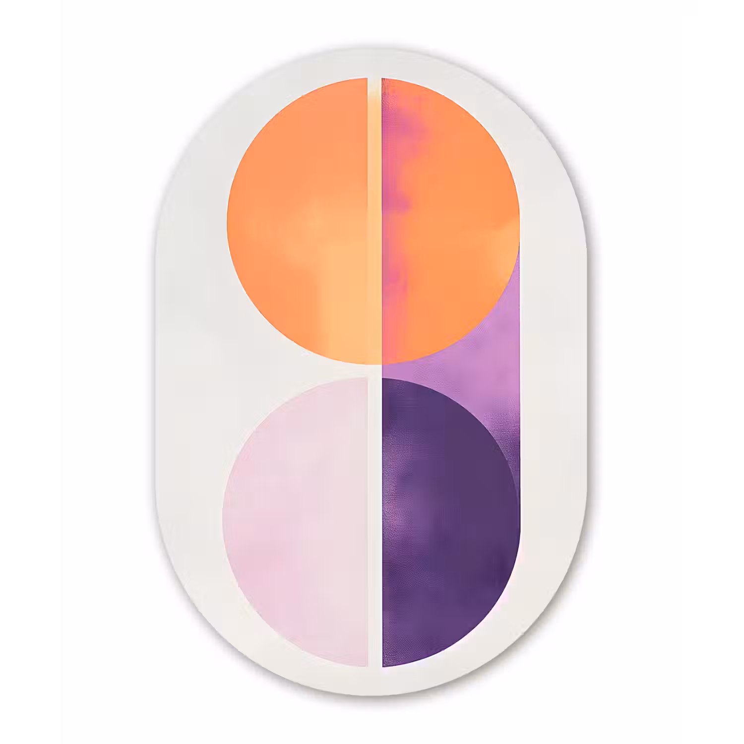 Cirkels - Abstract - Paars Wandcirkel Ovaal Glas middel -3d