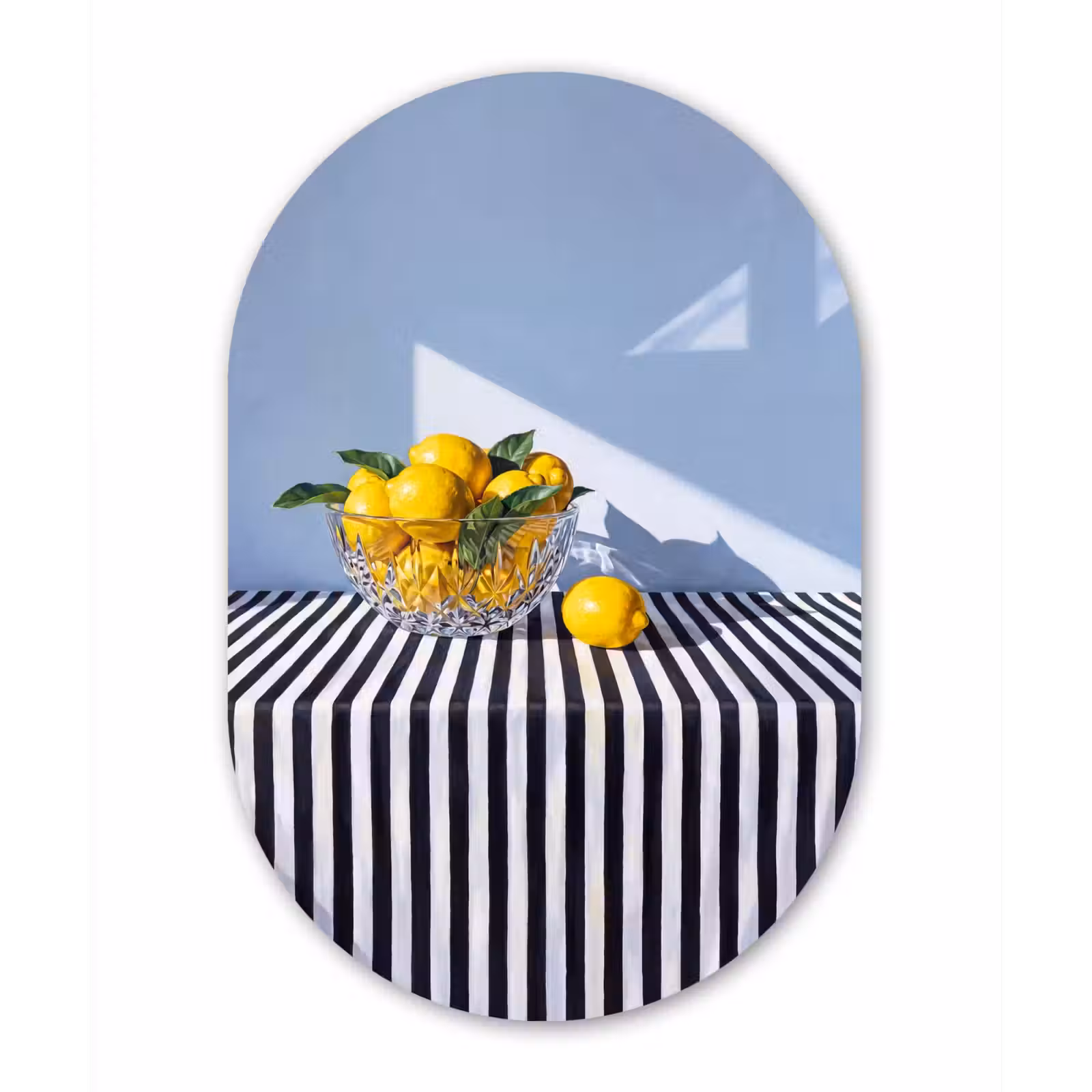 Muurovaal glas - Citroenen - Fruit - Geel - Citroenen - Fruit - Geel Wandcirkel Ovaal Glas middel