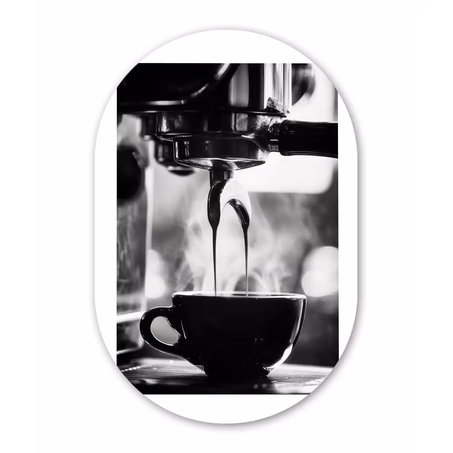Coffee - Espresso - Koffiemachine - Kop Wandcirkel Ovaal Glas middel -3d