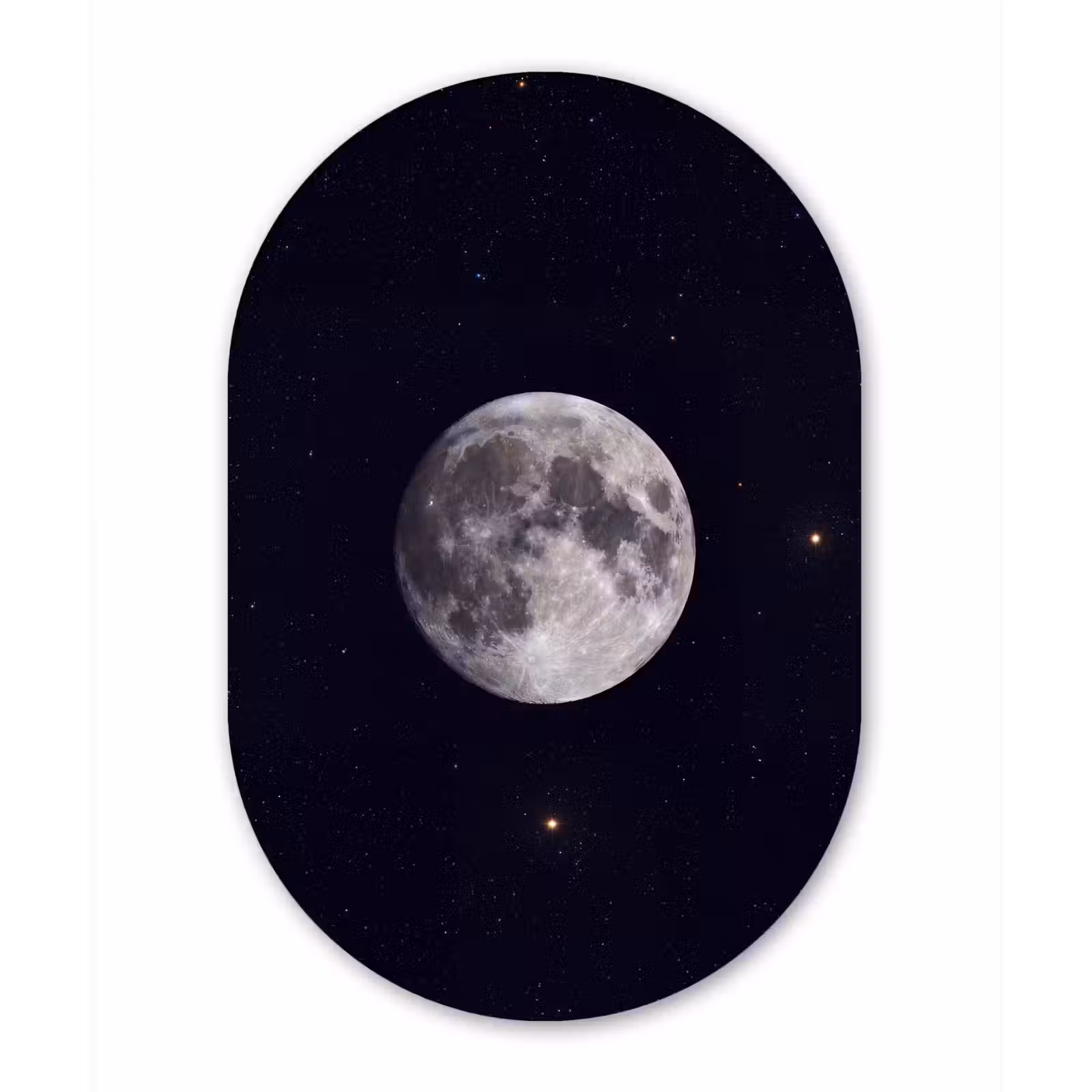Muurovaal glas - Maan - Sterren - Ruimte - Maan - Sterren - Ruimte Wandcirkel Ovaal Glas middel