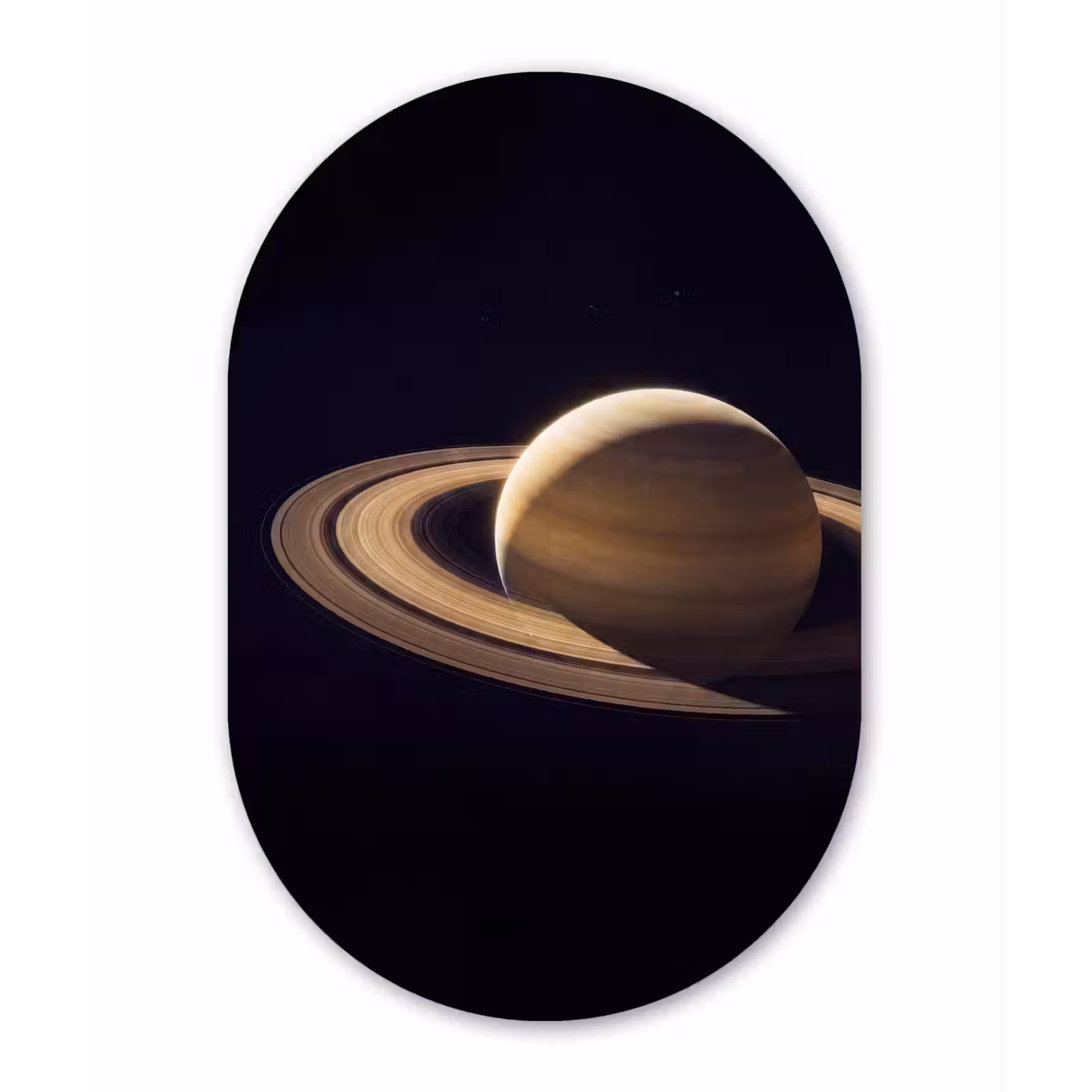 Muurovaal glas - Planeet - Ringen - Ruimte - Planeet - Ringen - Ruimte Wandcirkel Ovaal Glas middel