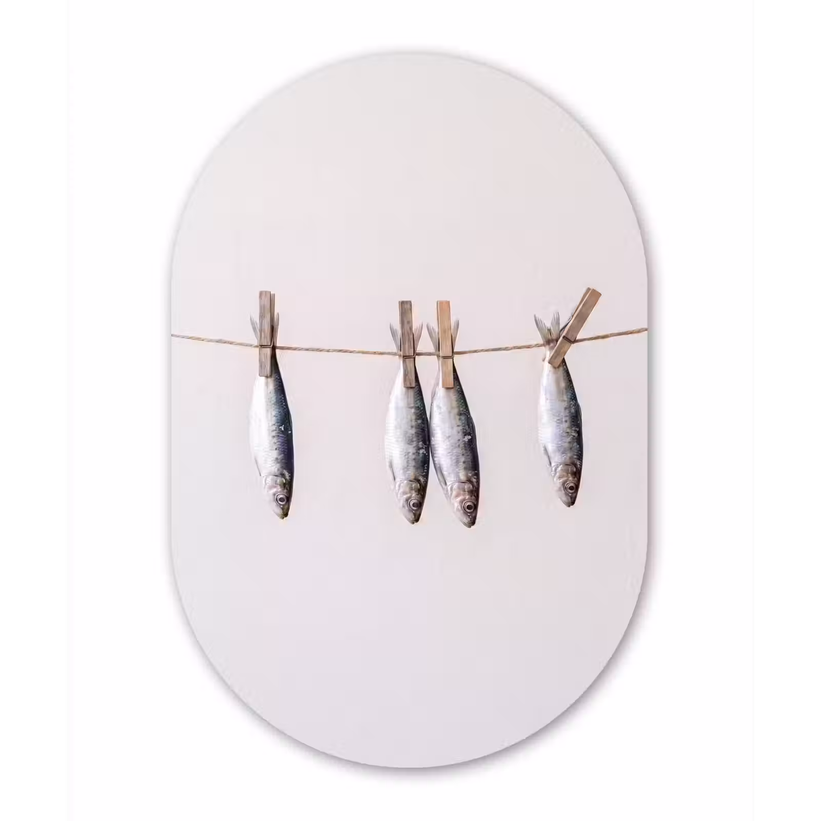 Muurovaal glas - Vis - Hangend - Eten - Vis - Hangend - Eten Wandcirkel Ovaal Glas middel