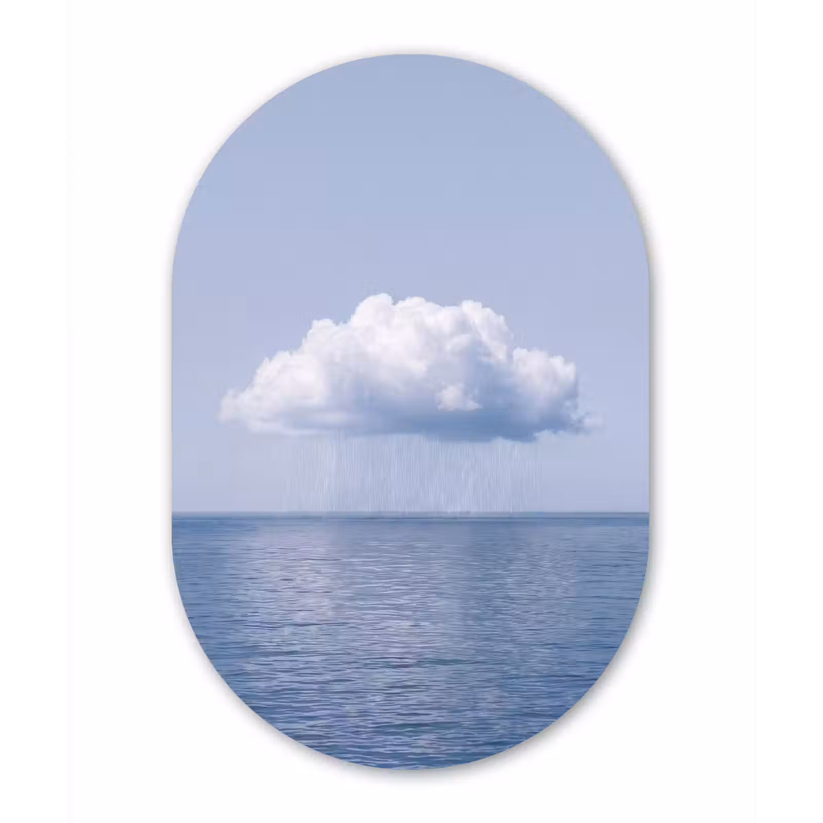 Muurovaal glas - Wolk - Regen - Natuur - Wolk - Regen - Natuur Wandcirkel Ovaal Glas middel