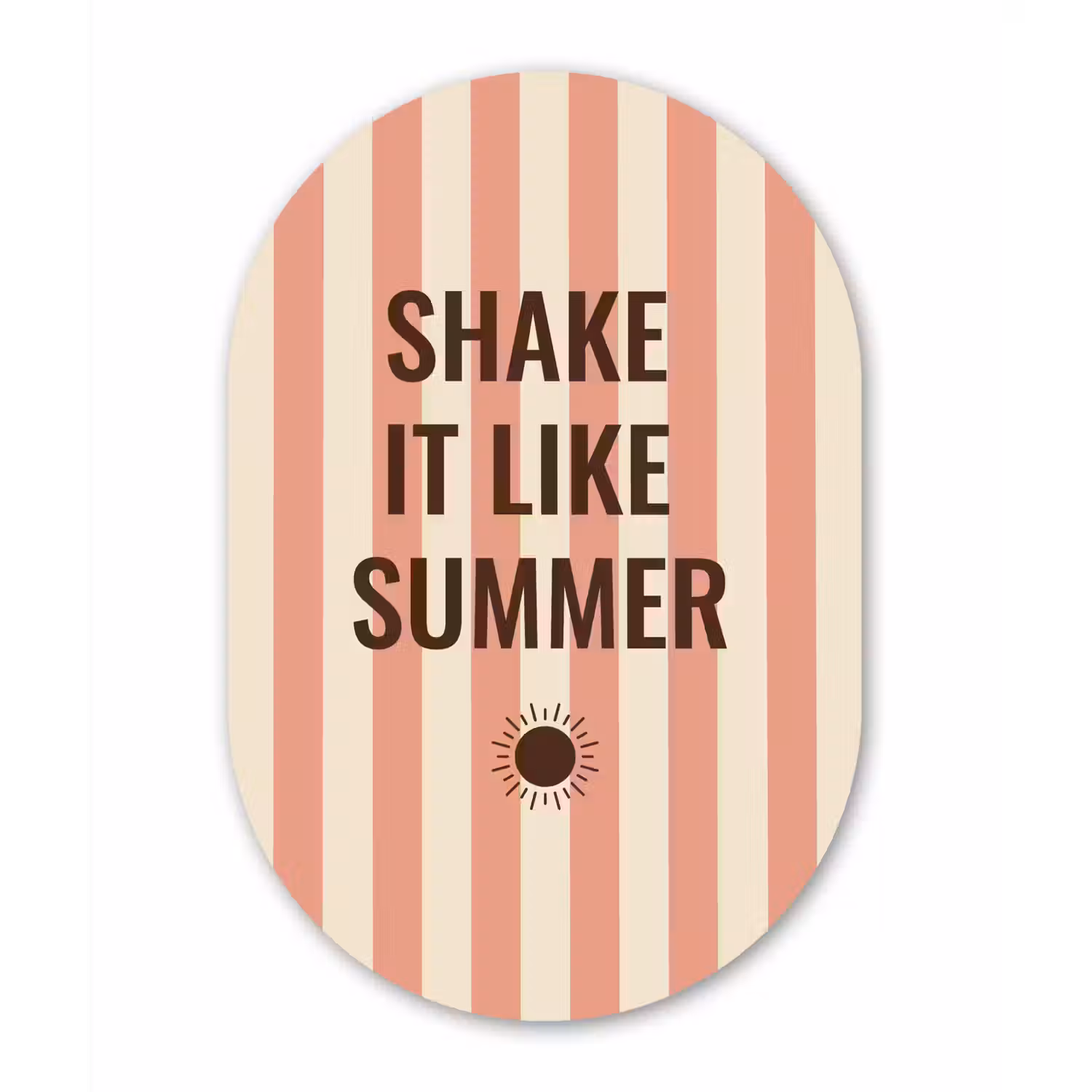 Zomer - Quote - Strepen Wandcirkel Ovaal Glas middel -3d