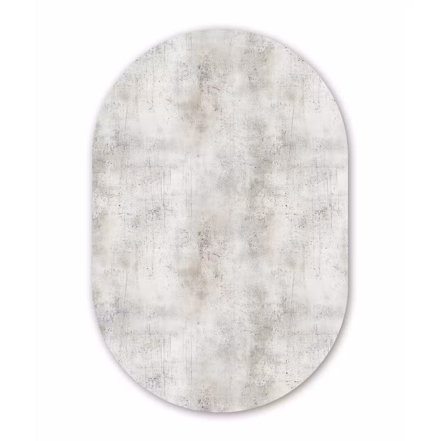 Grijs - Beton - Verweerd Wandcirkel Ovaal Forex klein 630 -3d