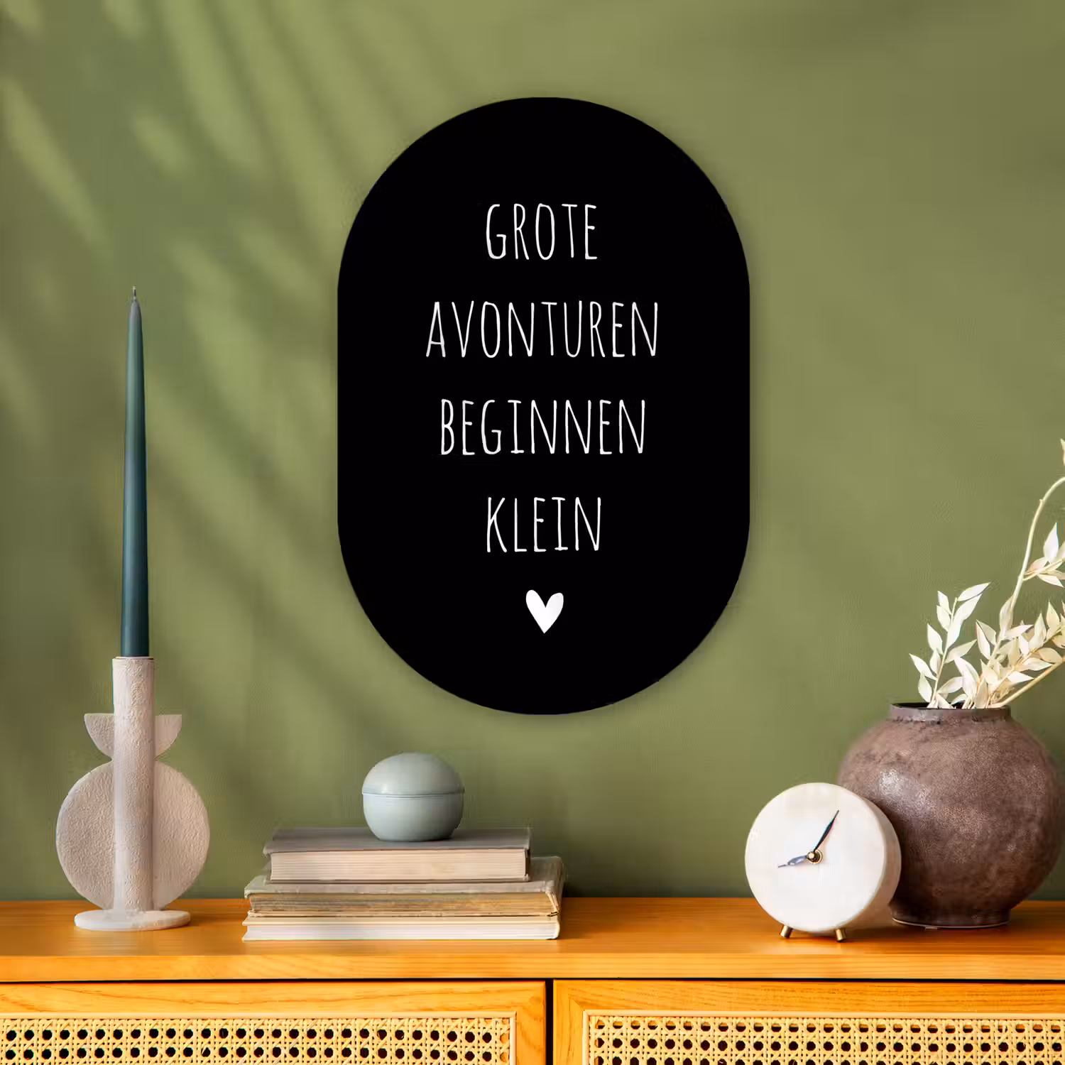 Grote avonturen beginnen klein - Quotes - Spreuken Wandcirkel Ovaal Forex klein -sfeer2
