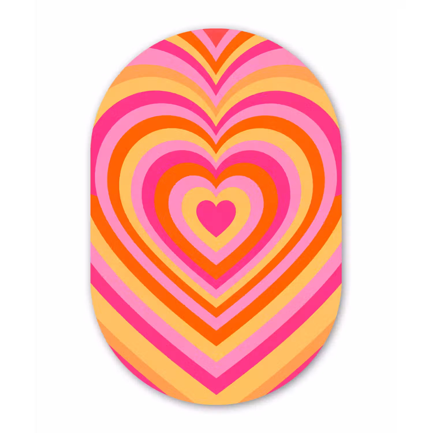 Hart - Concentrisch - Abstract - Liefde - Kleurrijk Wandcirkel Ovaal Forex klein -3d