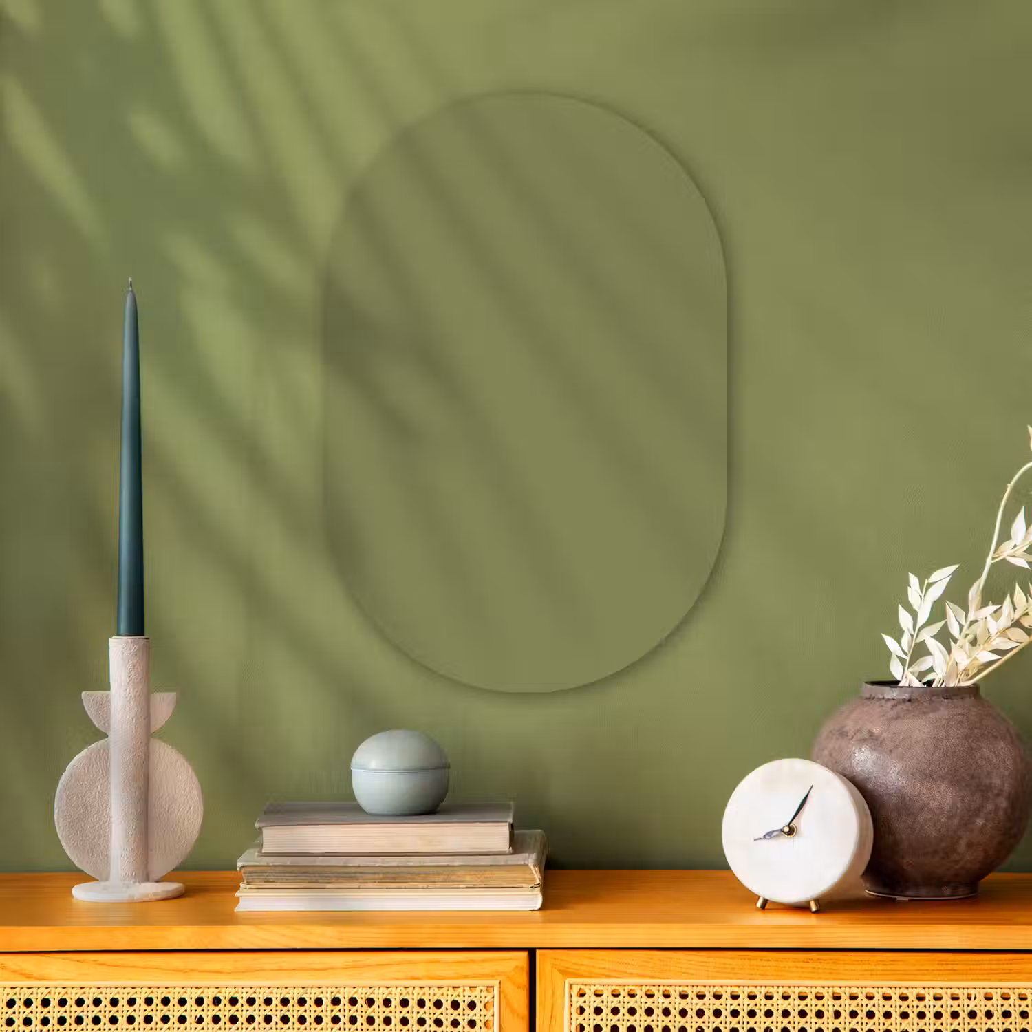 Herbal - Matcha - Groen Wandcirkel Ovaal Forex klein 630 -sfeer2