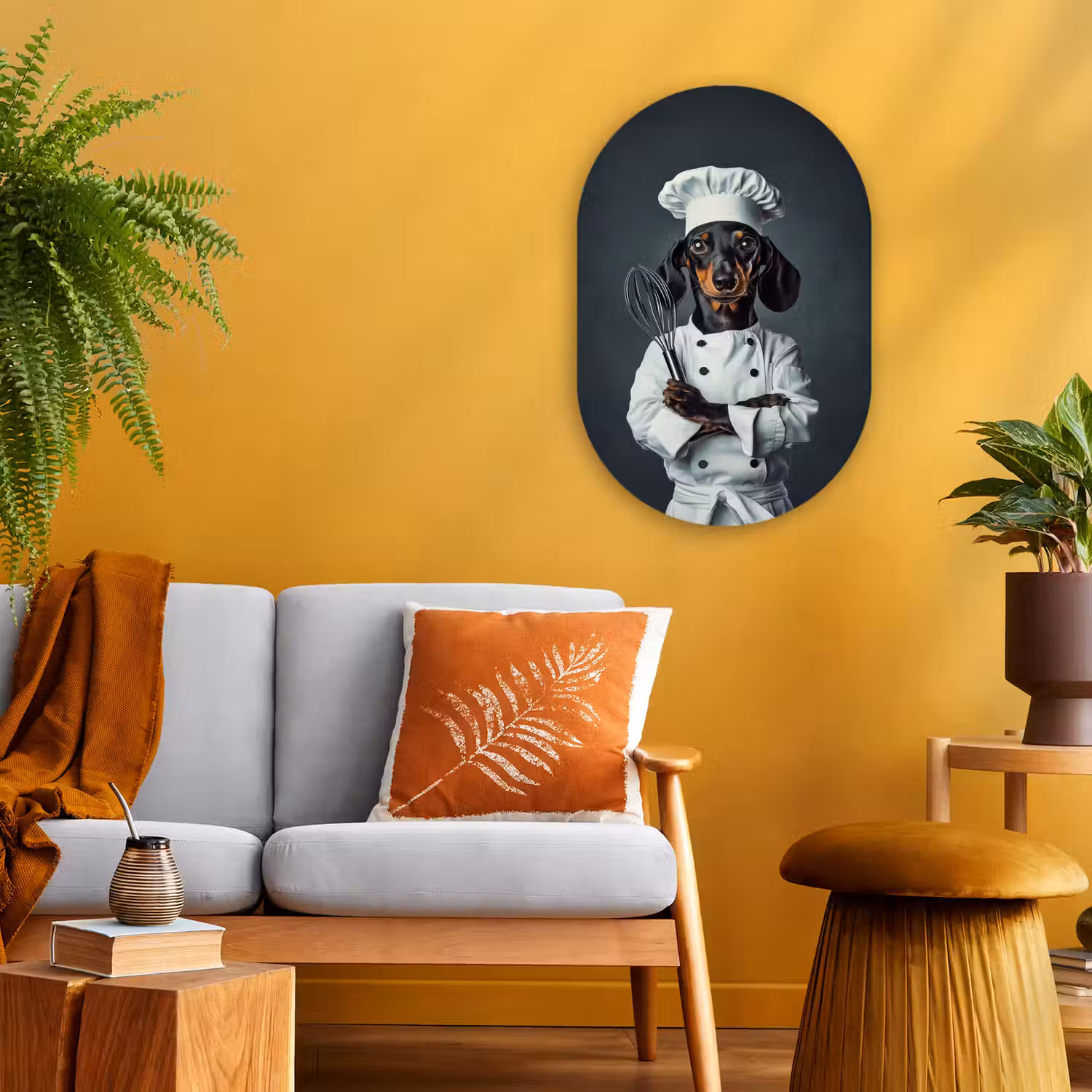 Hond - Garde - Kok Wandcirkel Ovaal Forex klein -sfeer4