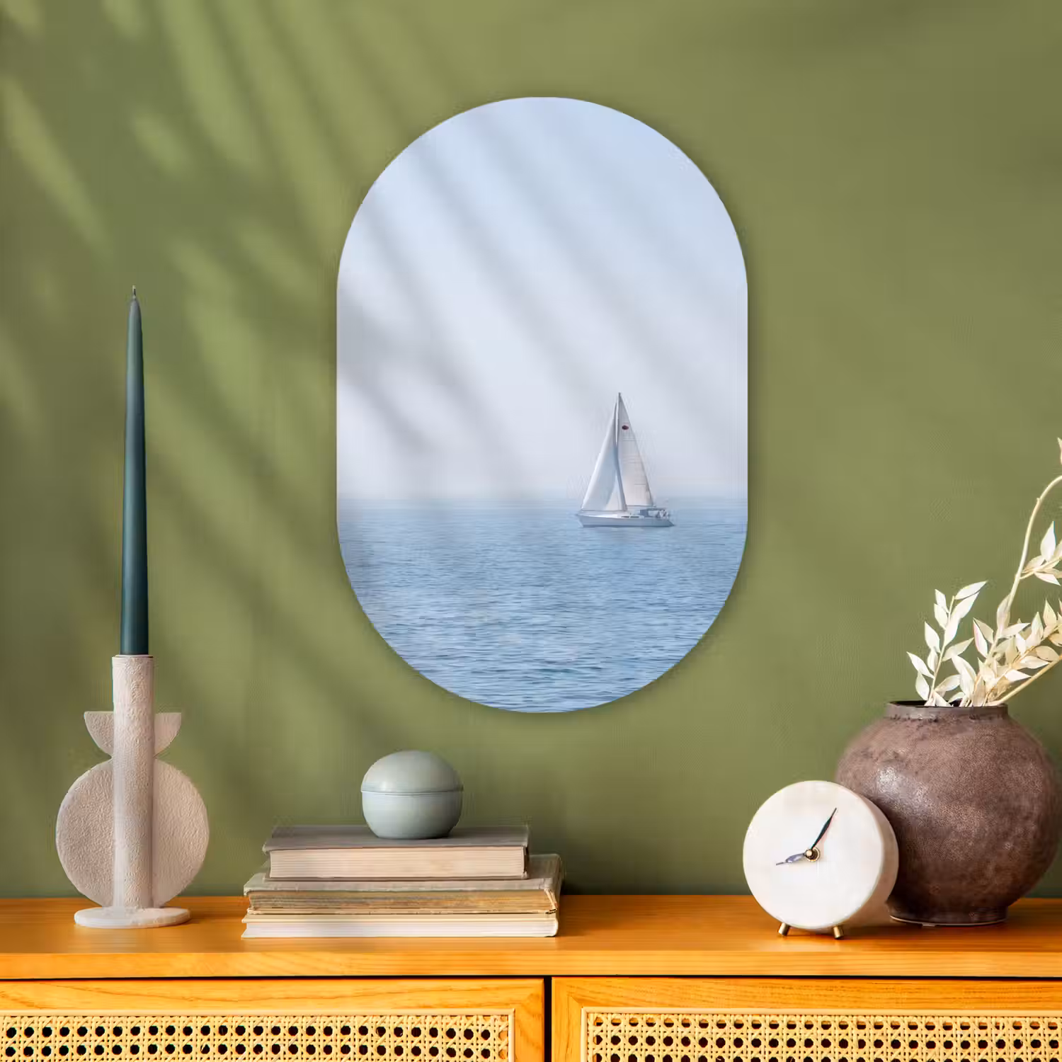 Horizon - Zeilboot - Zee Wandcirkel Ovaal Forex klein -sfeer2