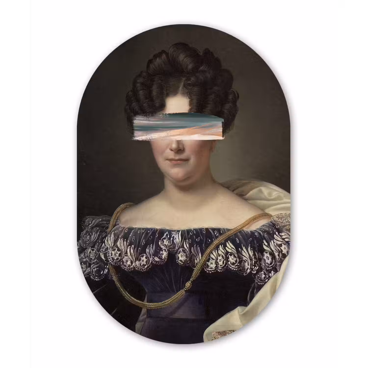 Johanna Henriette Engelen - Dubois Drahonet - Pastel Wandcirkel Ovaal Forex klein -3d