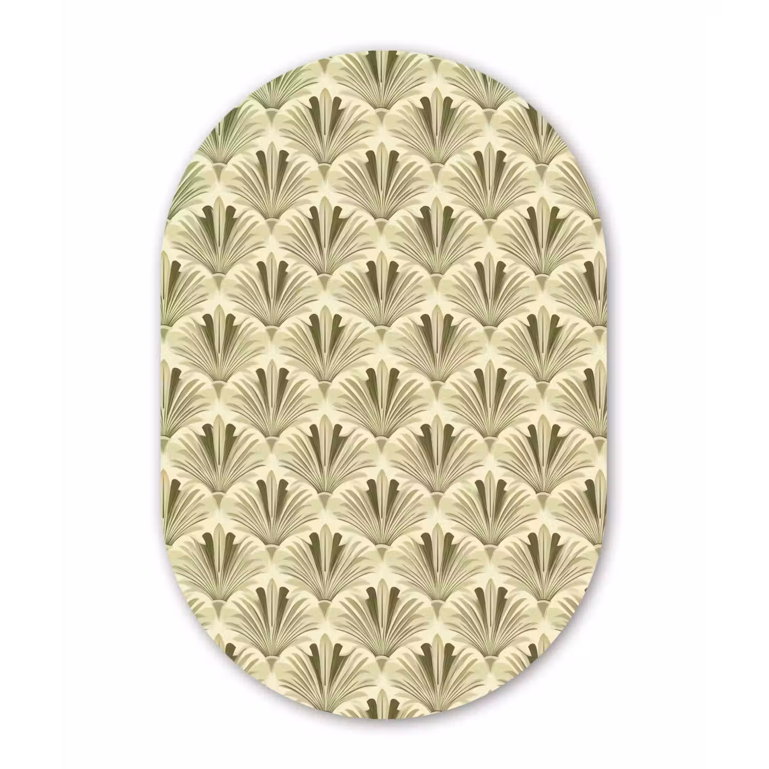 Klassiek - Waaier - Groen Wandcirkel Ovaal Forex klein 630 -3d