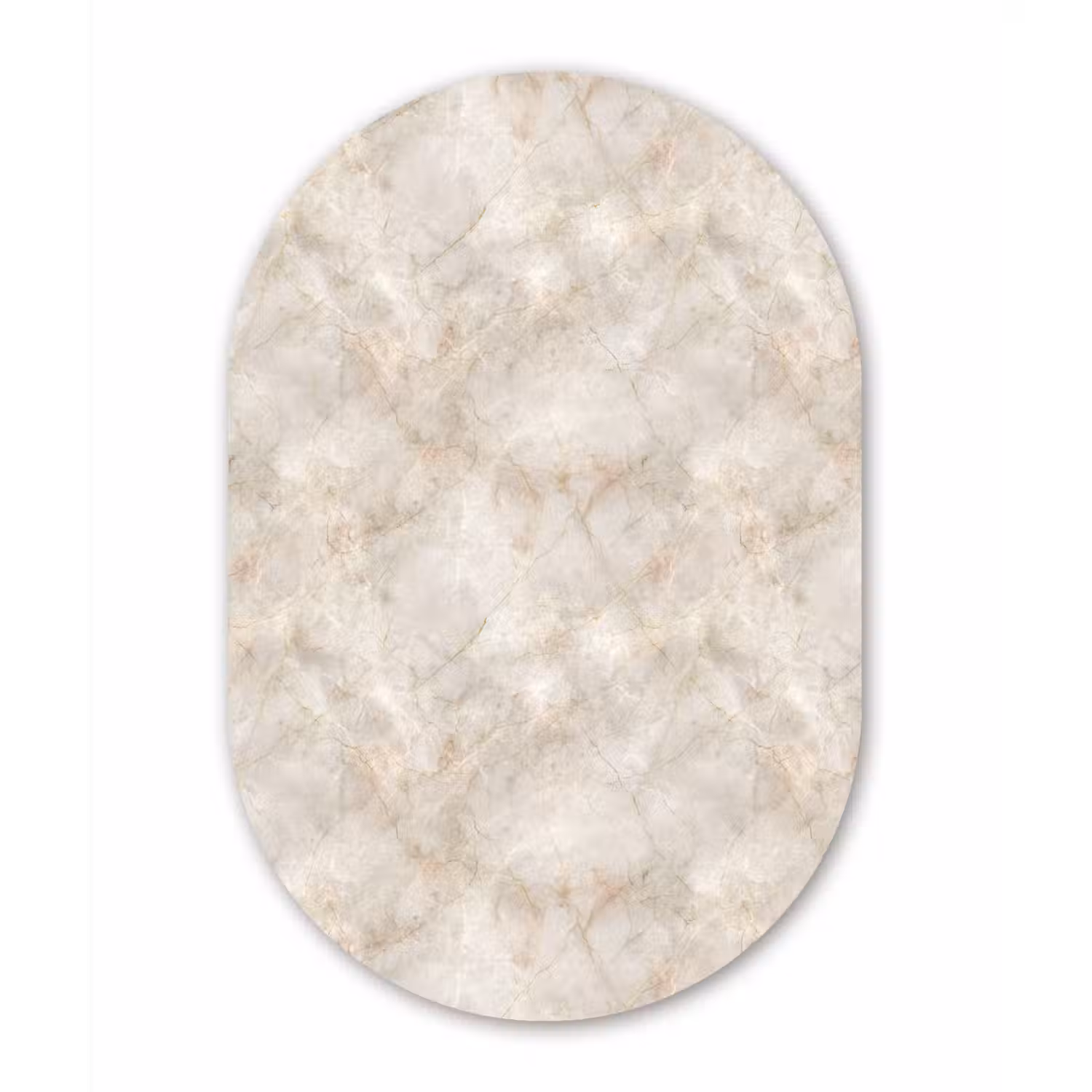 Lichtbeige - Goudbruine Nerven - Marmer Wandcirkel Ovaal Forex klein 630 -3d