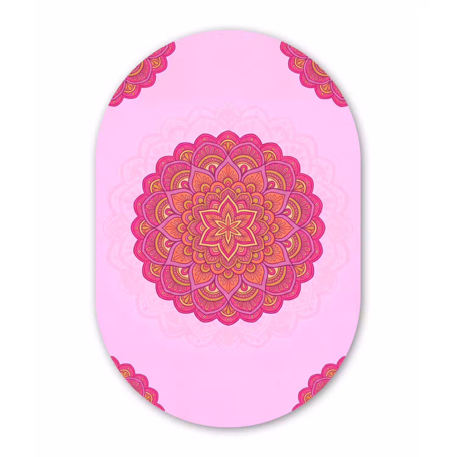 Mandala - Cirkel - Spiritueel - Oosters - Roze Wandcirkel Ovaal Forex klein -3d