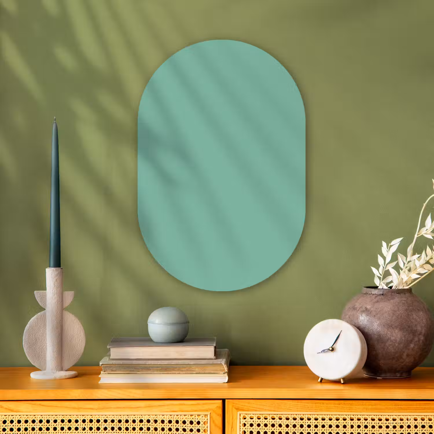 Ocean - Jade - Groen Wandcirkel Ovaal Forex klein 630 -sfeer2