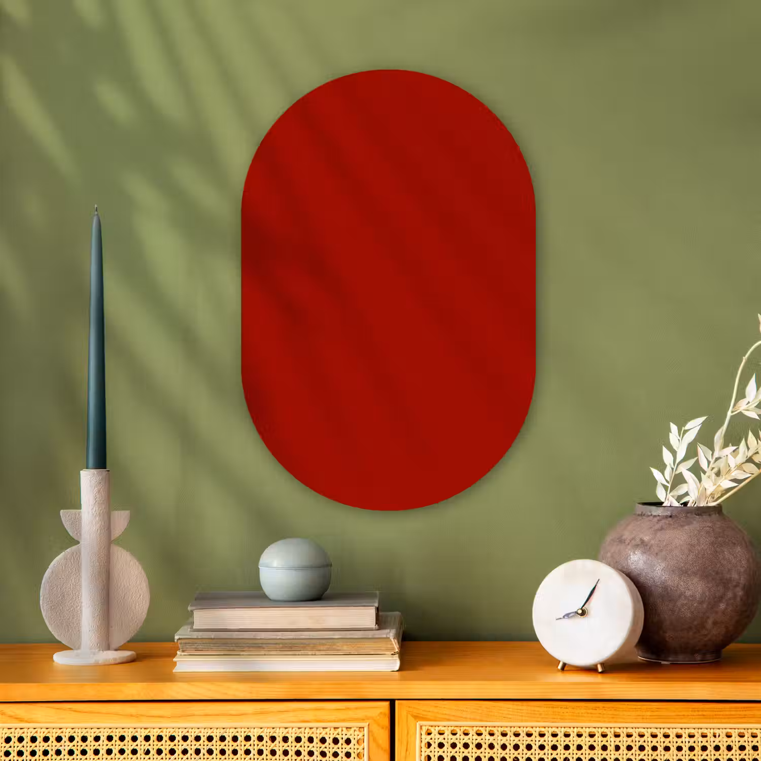Oxblood - Maroon - Rood Wandcirkel Ovaal Forex klein 630 -sfeer2
