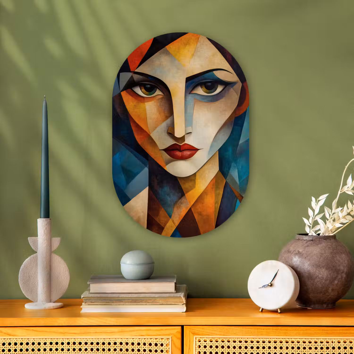 Portret - Abstract - Vormen Wandcirkel Ovaal Forex klein -sfeer2