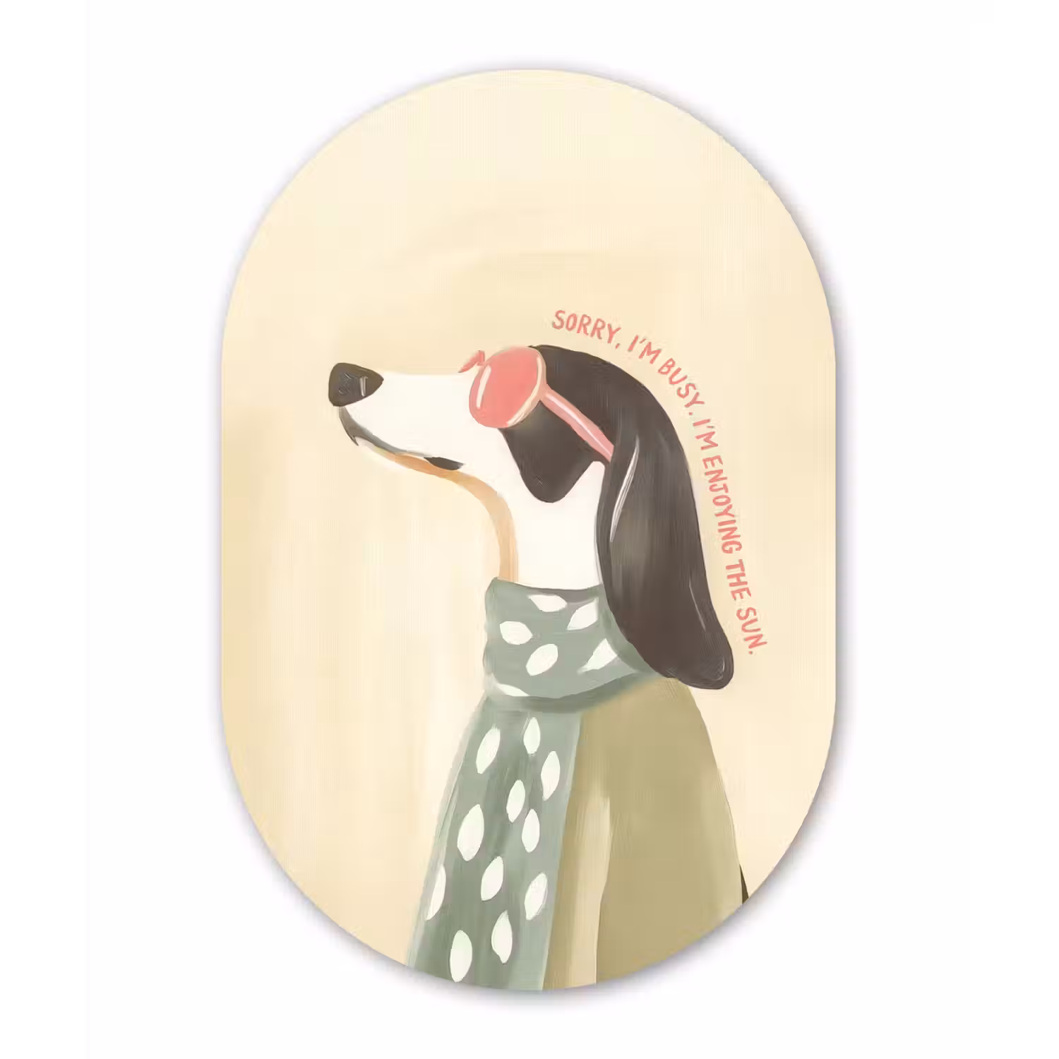 Quote - Hond - Zonnebril Wandcirkel Ovaal Forex klein -3d